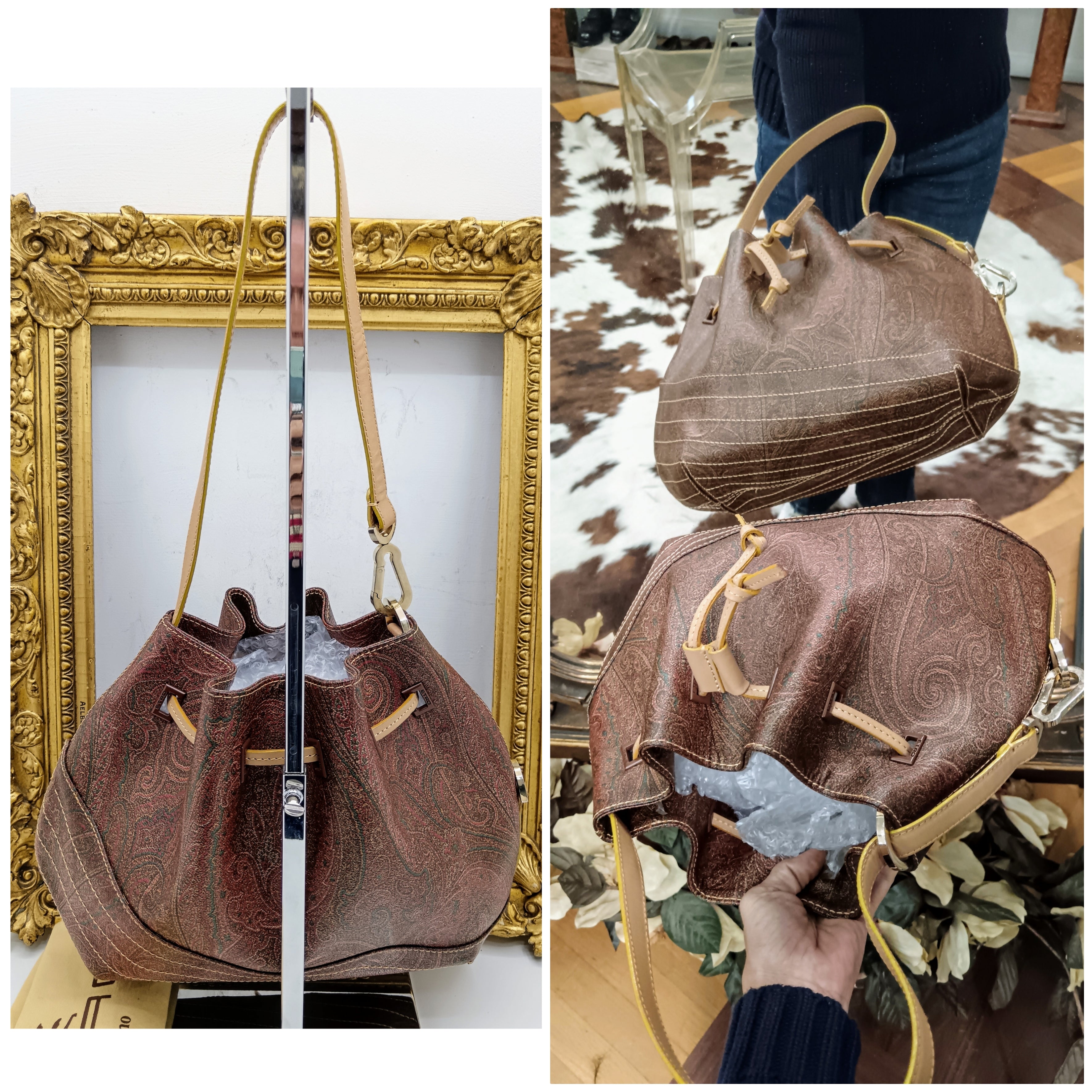 Etro – Secchiello Paisley Jacquard e Pelle Nuovo · Mai utilizzato