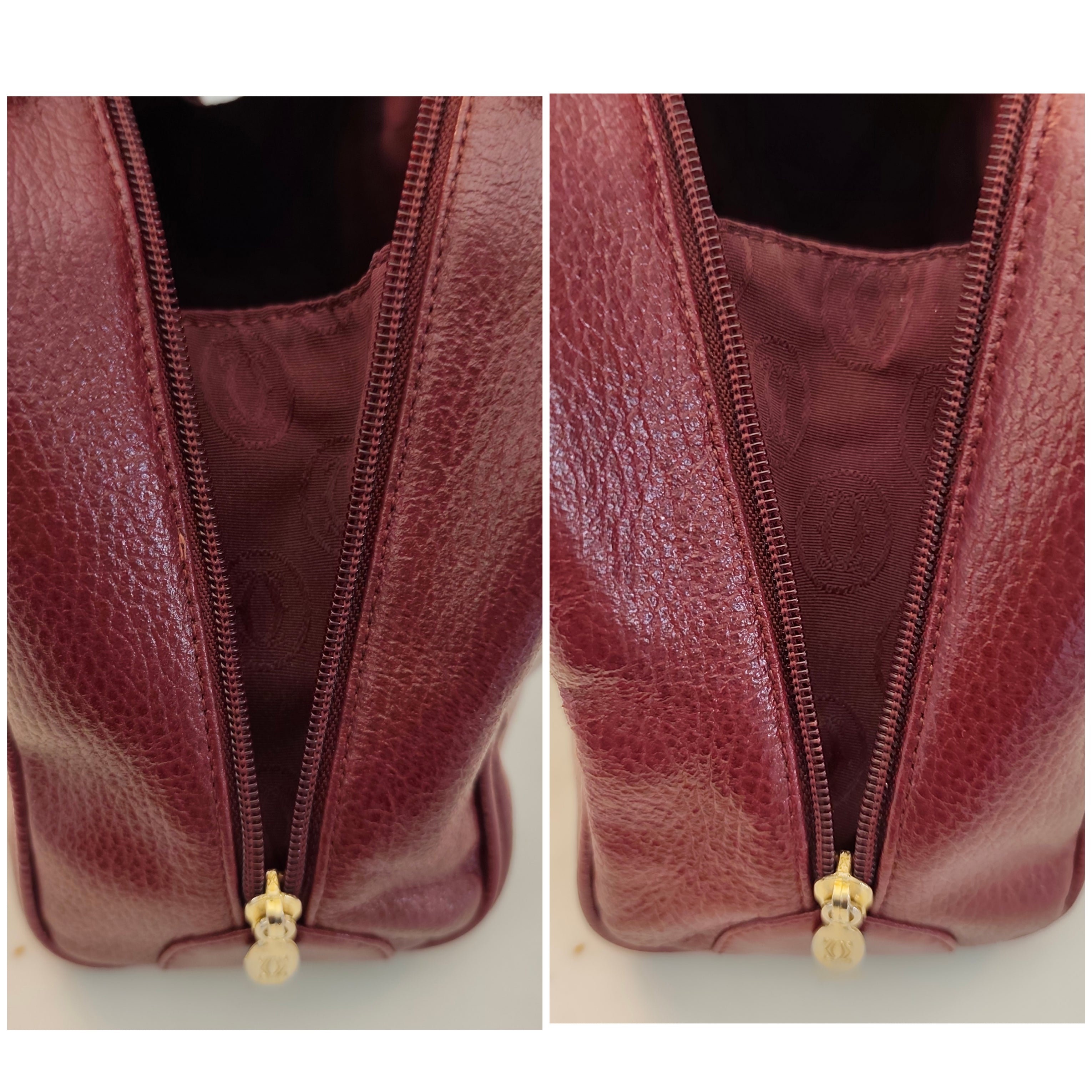 Cartier - Borsa a Mano Doubleface in Pelle Bordeaux