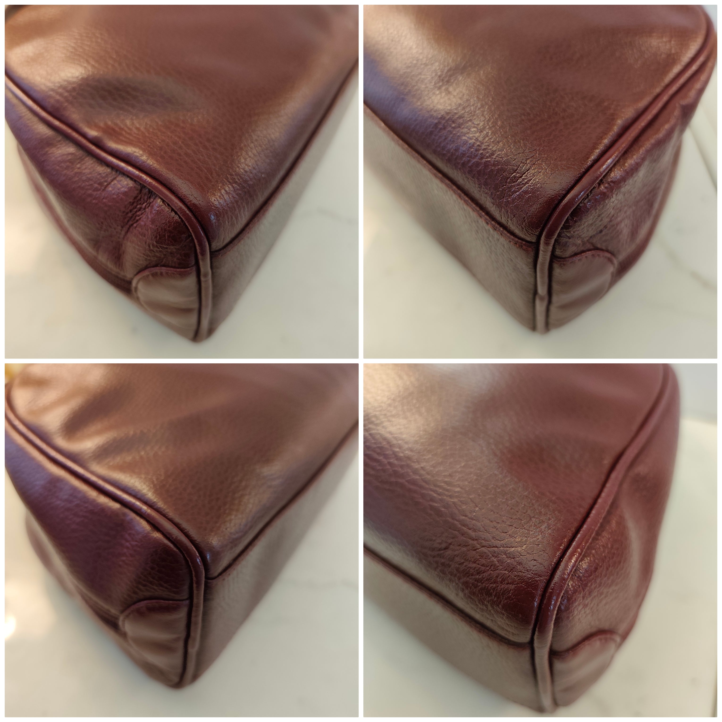 Cartier - Borsa a Mano Doubleface in Pelle Bordeaux