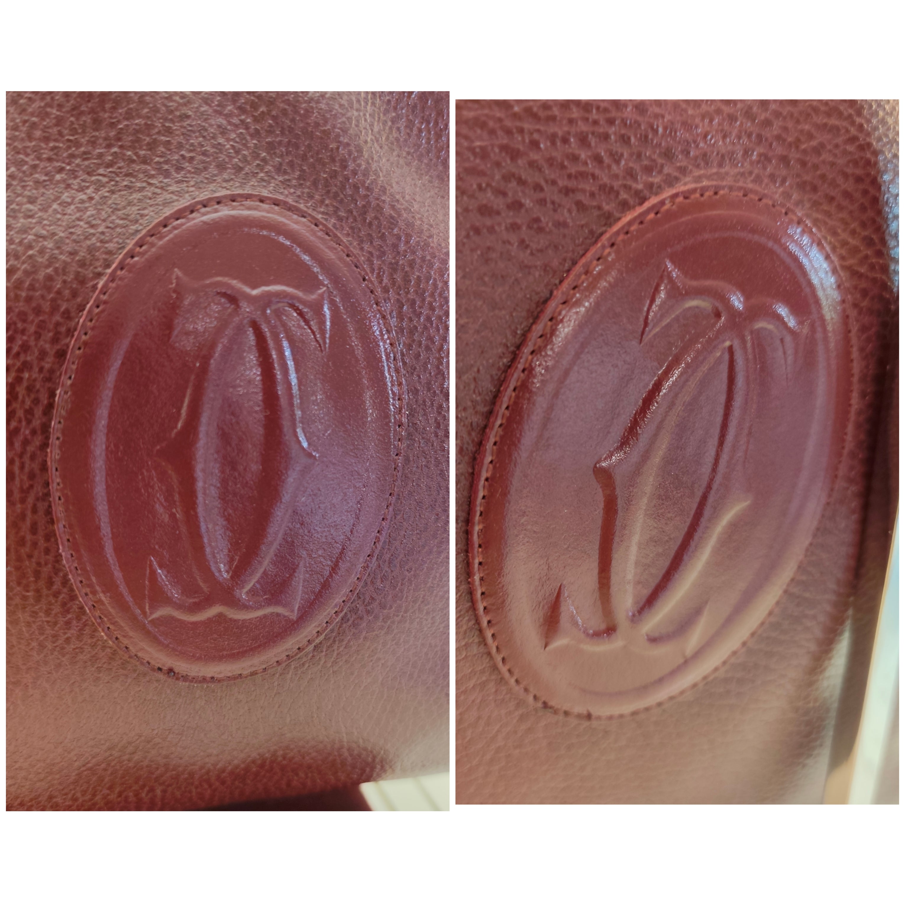 Cartier - Borsa a Mano Doubleface in Pelle Bordeaux