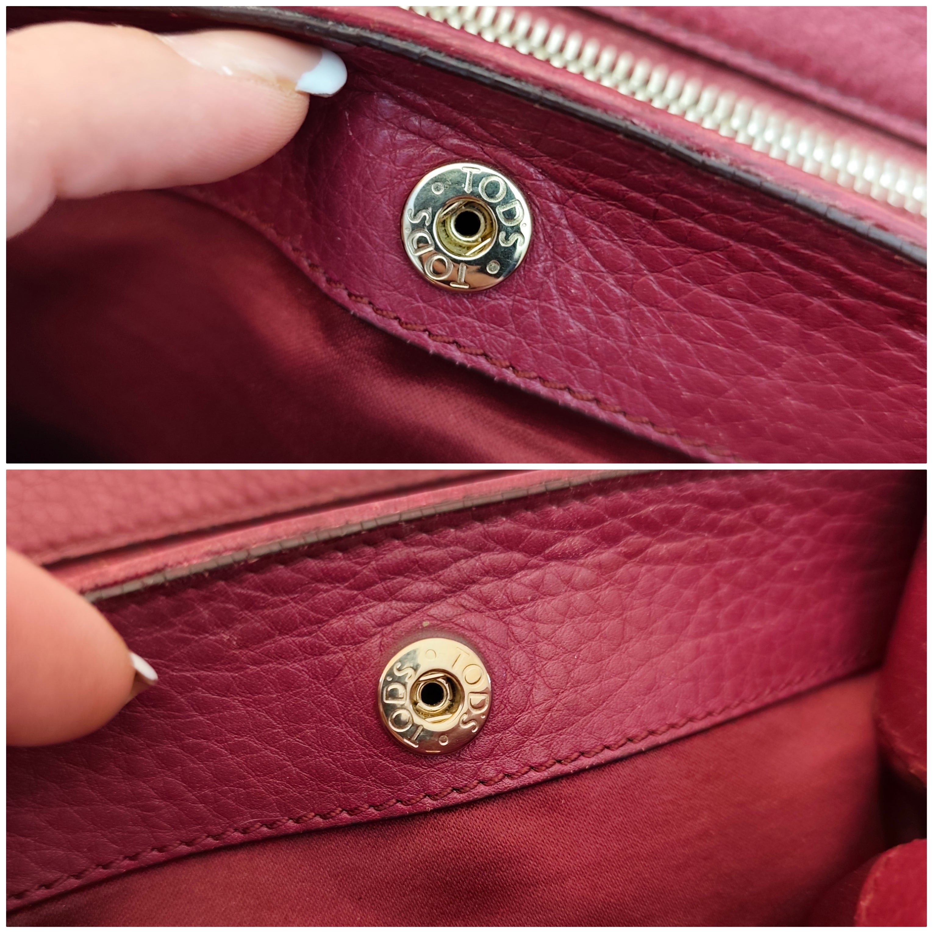 Tod's - Borsa a Spalla Tote Bag in Pelle Bordeaux