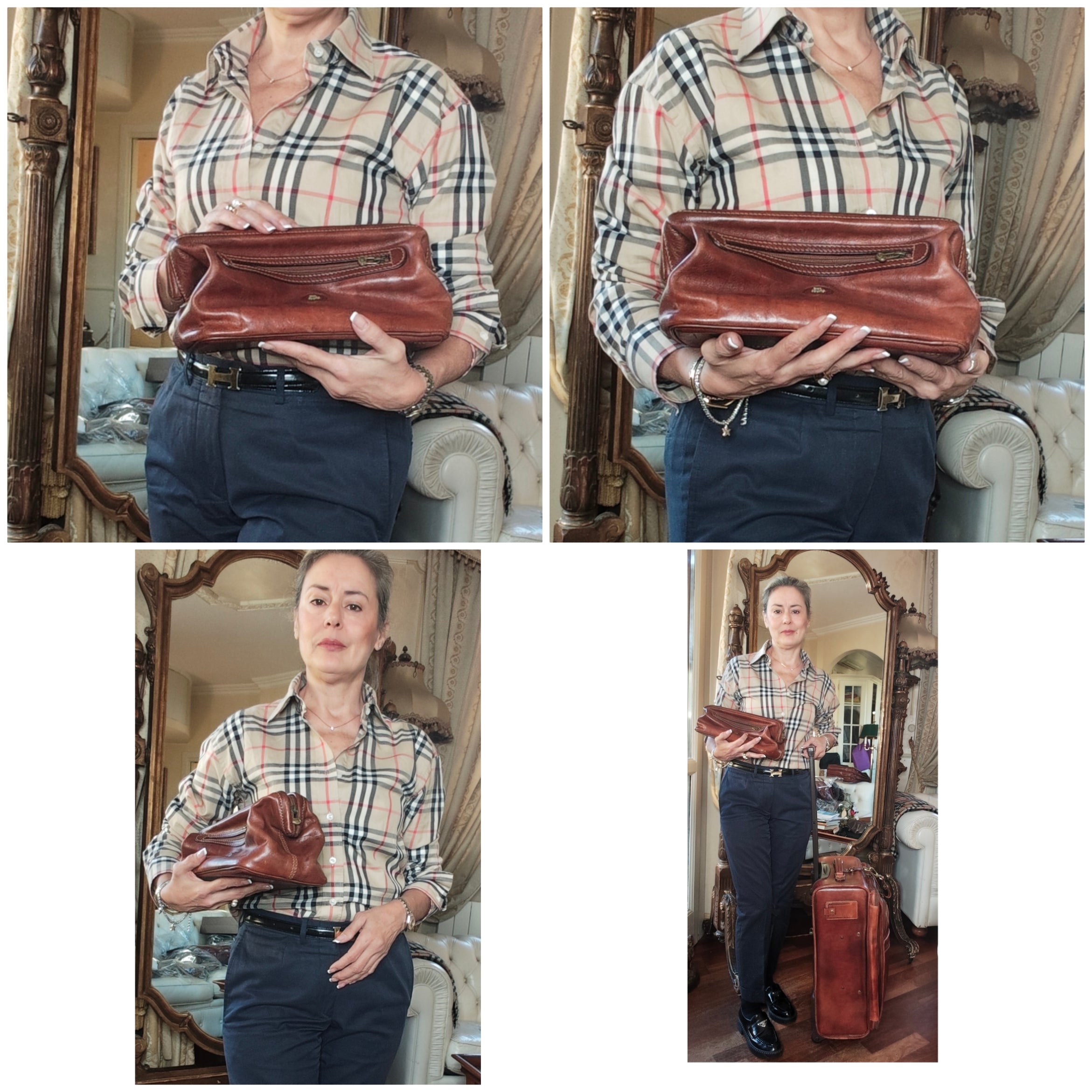 The Bridge - Trolley Valigia Rigida in Pelle Linea Story Doppia Portabilità