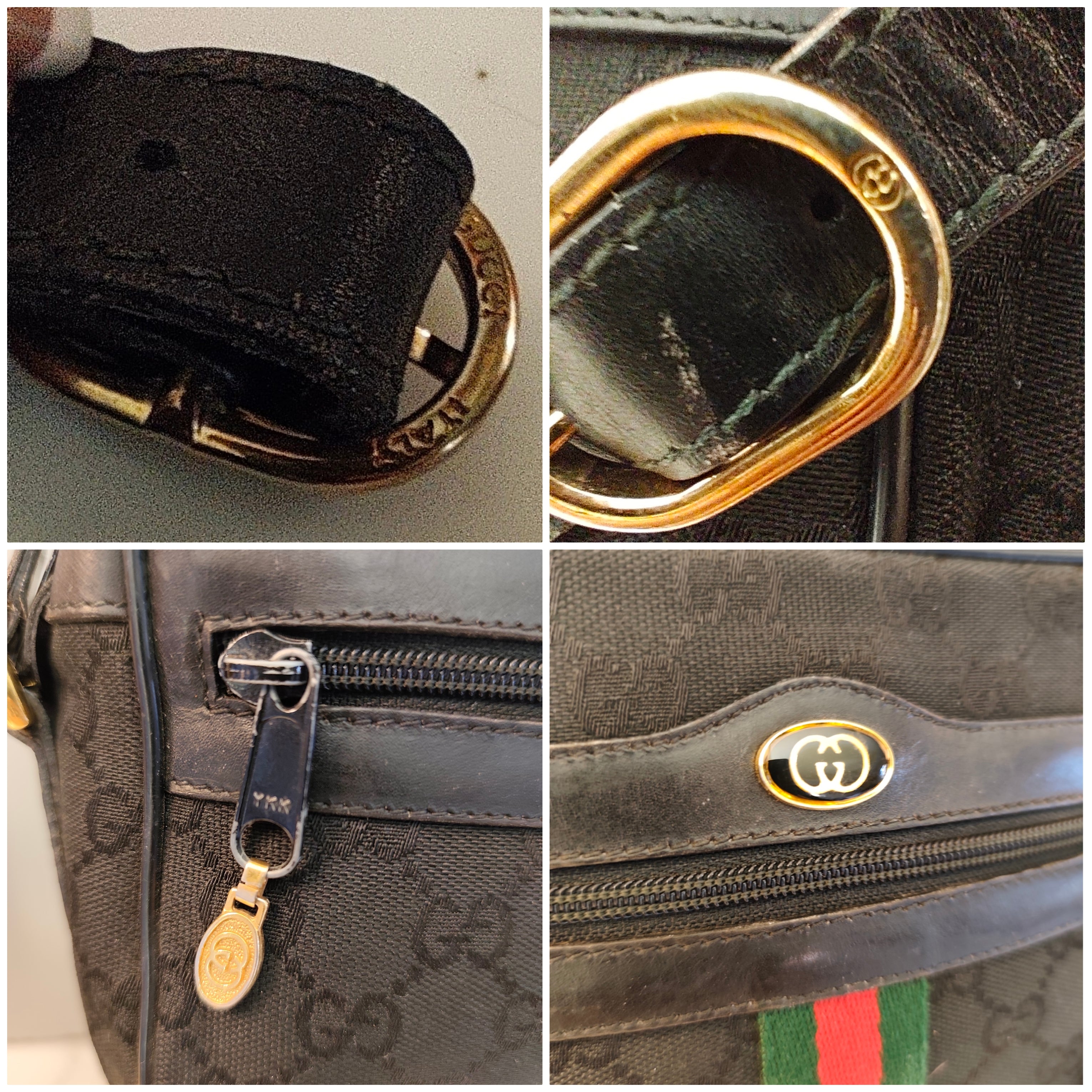 Gucci - Ophidia Camera Bag Postina in Tessuto “GG” e Pelle Nera