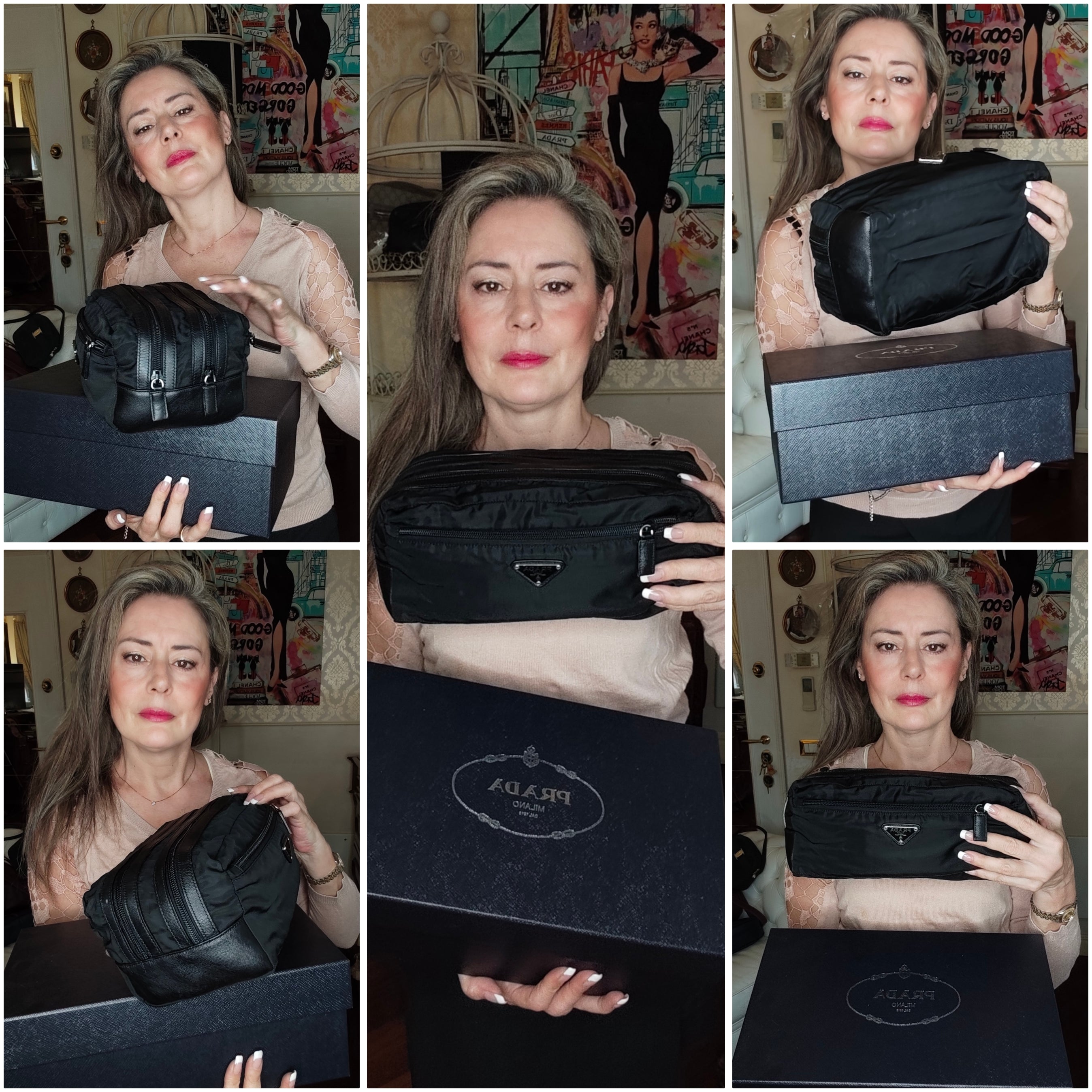 Prada - Trousse Toilette da Viaggio Re-Nylon e Saffiano Nera