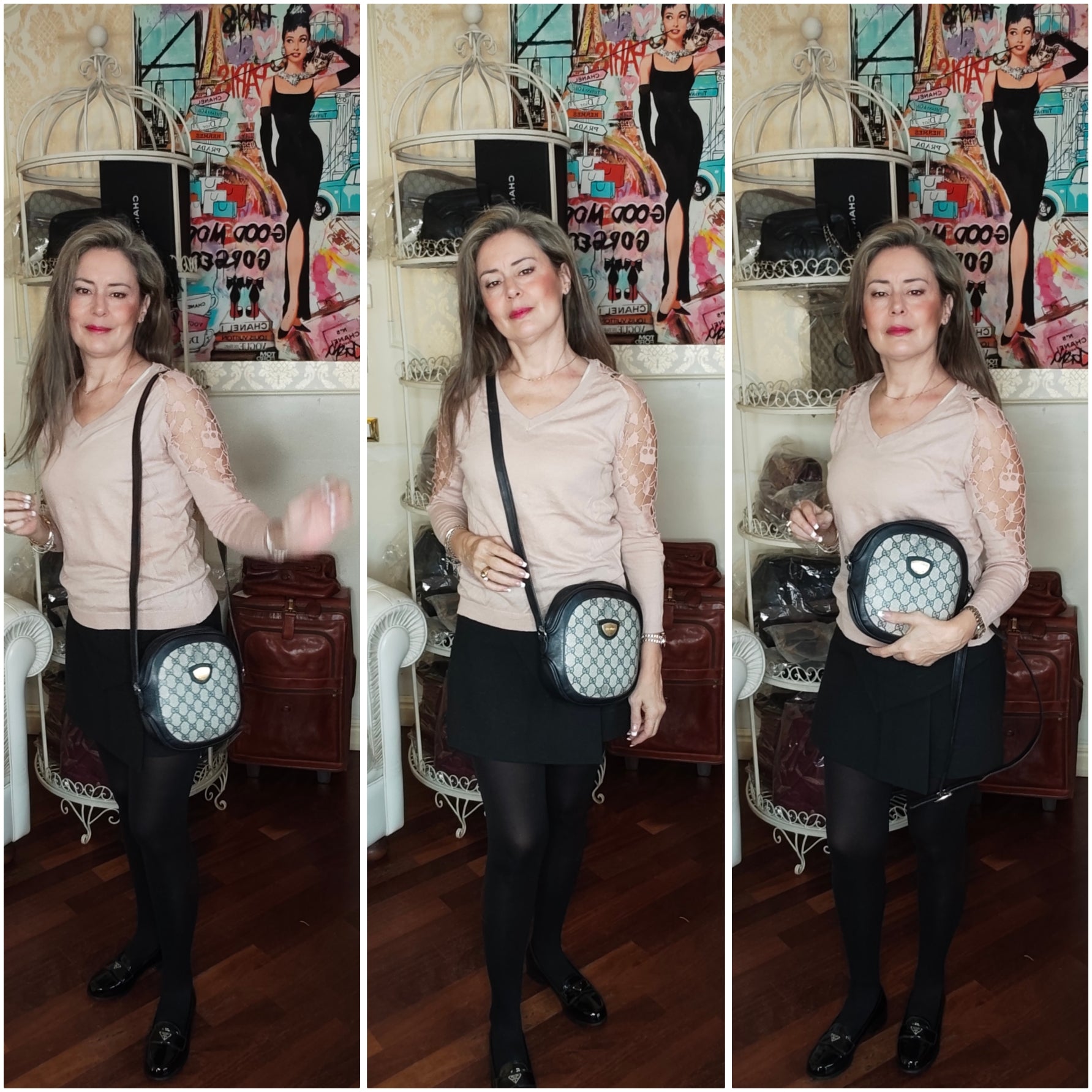 Gucci - Borsetta Tamburello a Tracolla “GG” Blu Vintage