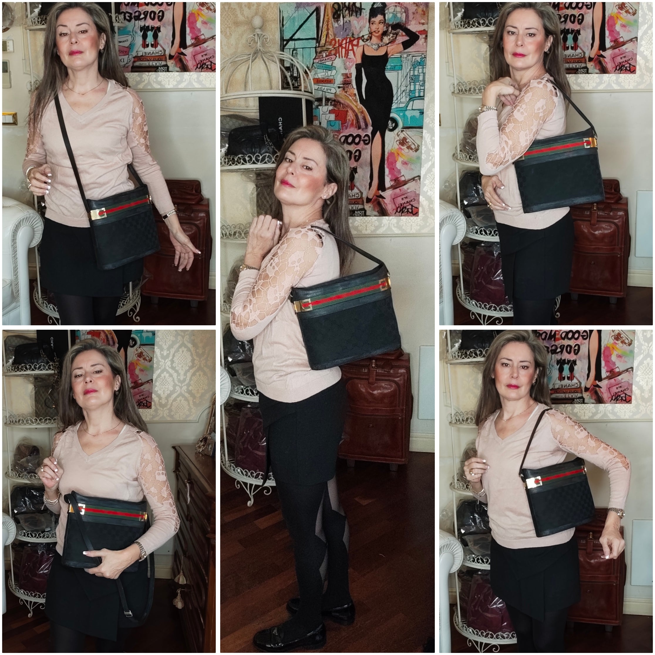 Gucci - Secchiello Ophidia Ovale "GG" Supreme Nero