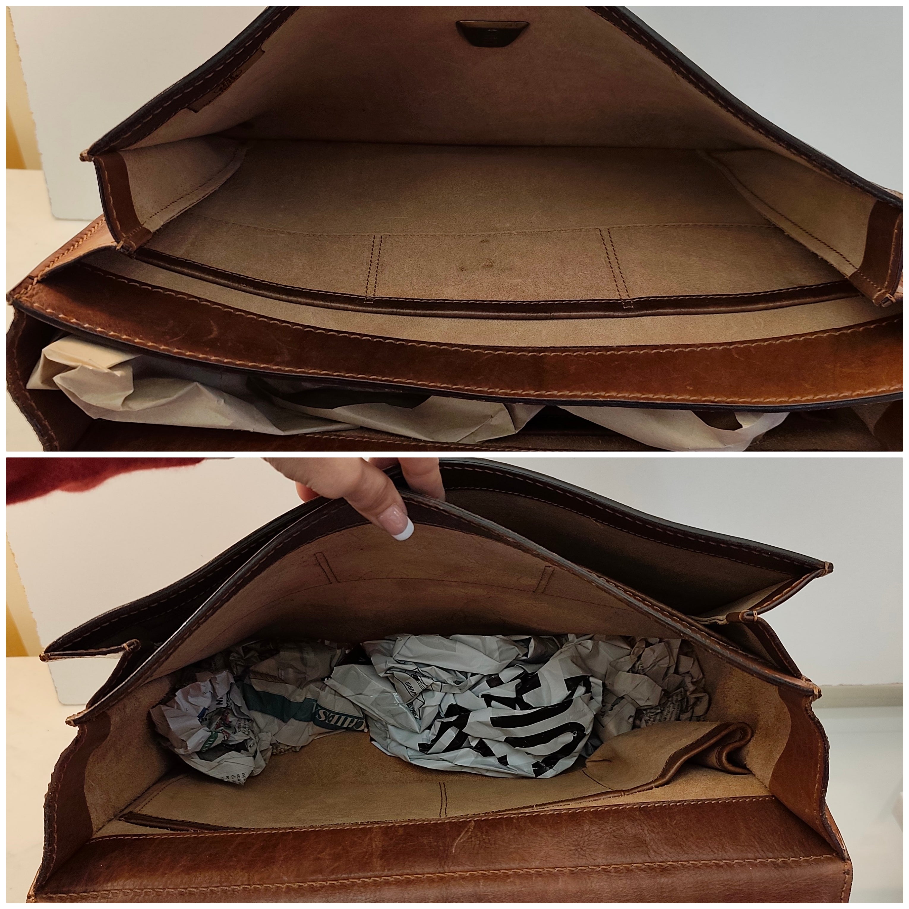 The Bridge – Cartella Story 1 Soffietto a Scatto in Pelle Vintage