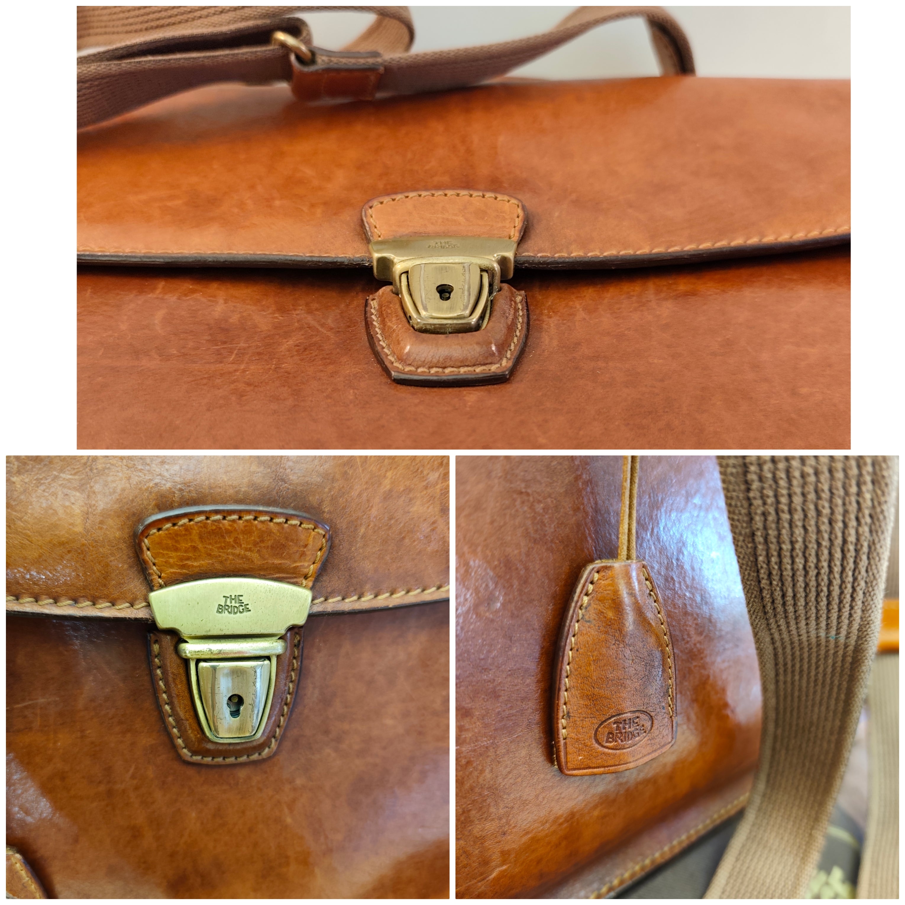 The Bridge – Cartella Story 1 Soffietto a Scatto in Pelle Vintage