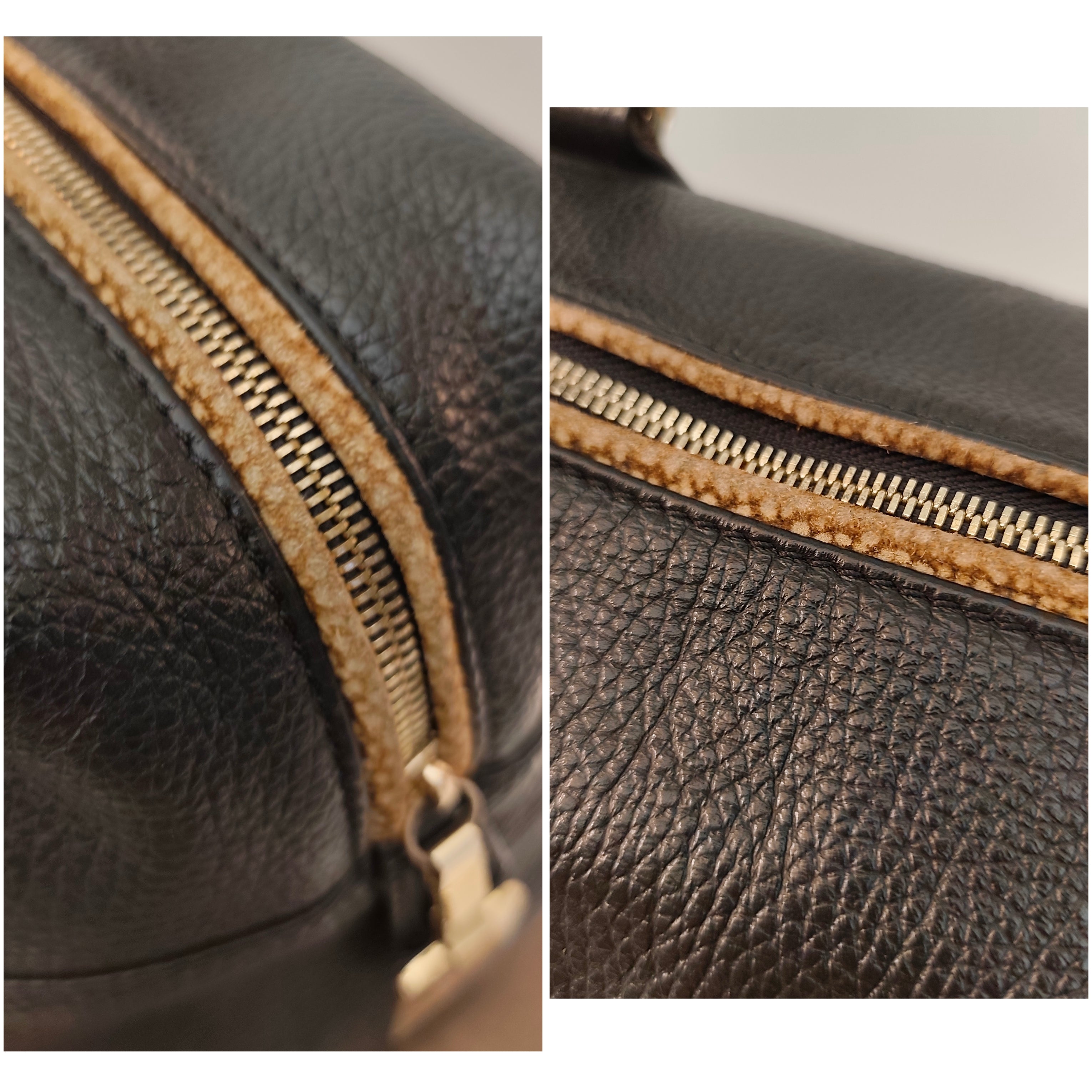 Borbonese - Borsa Bauletto Speedy in Pelle Nera con profili Tapiro