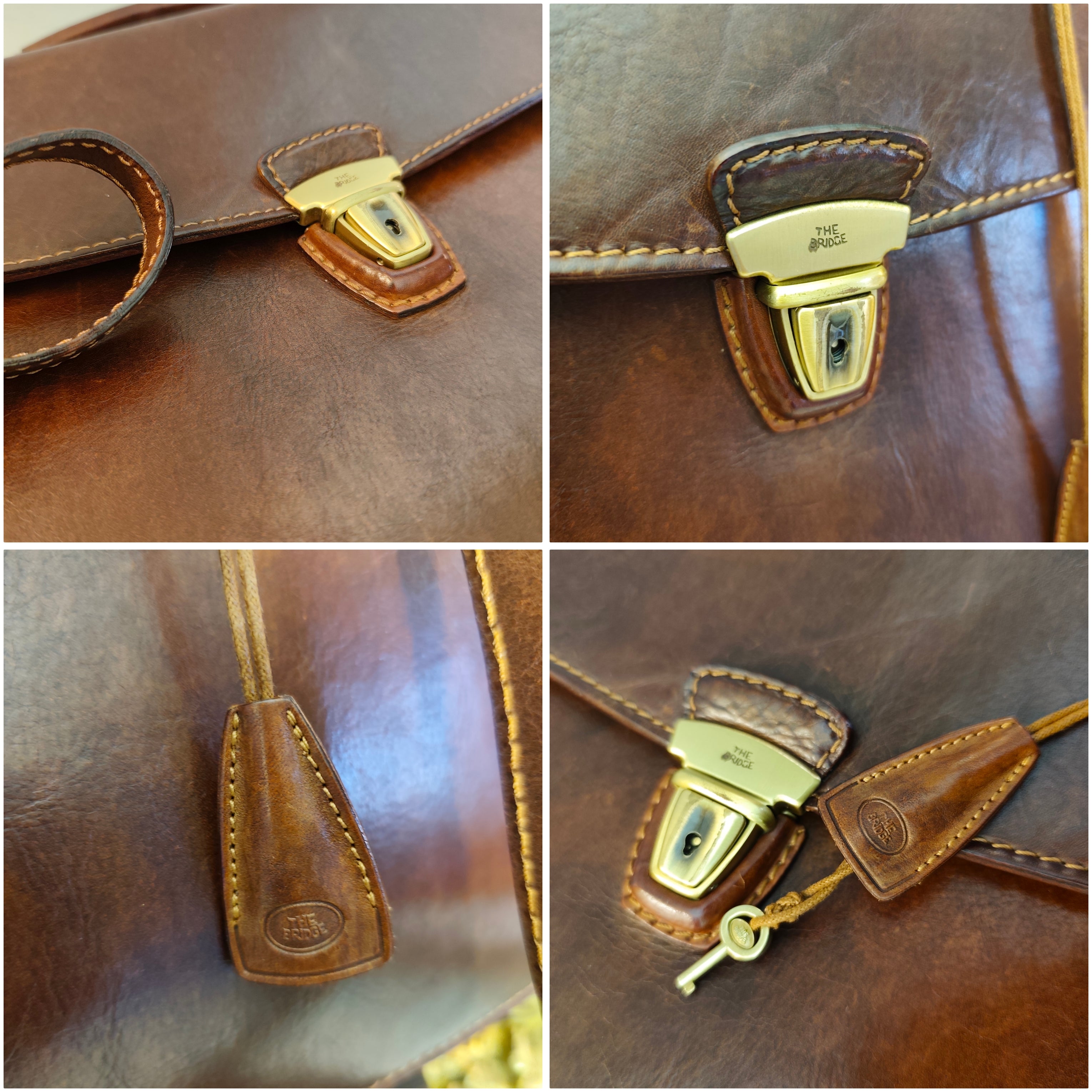 The Bridge Cartella Due Soffietti in Pelle Marrone Linea Story