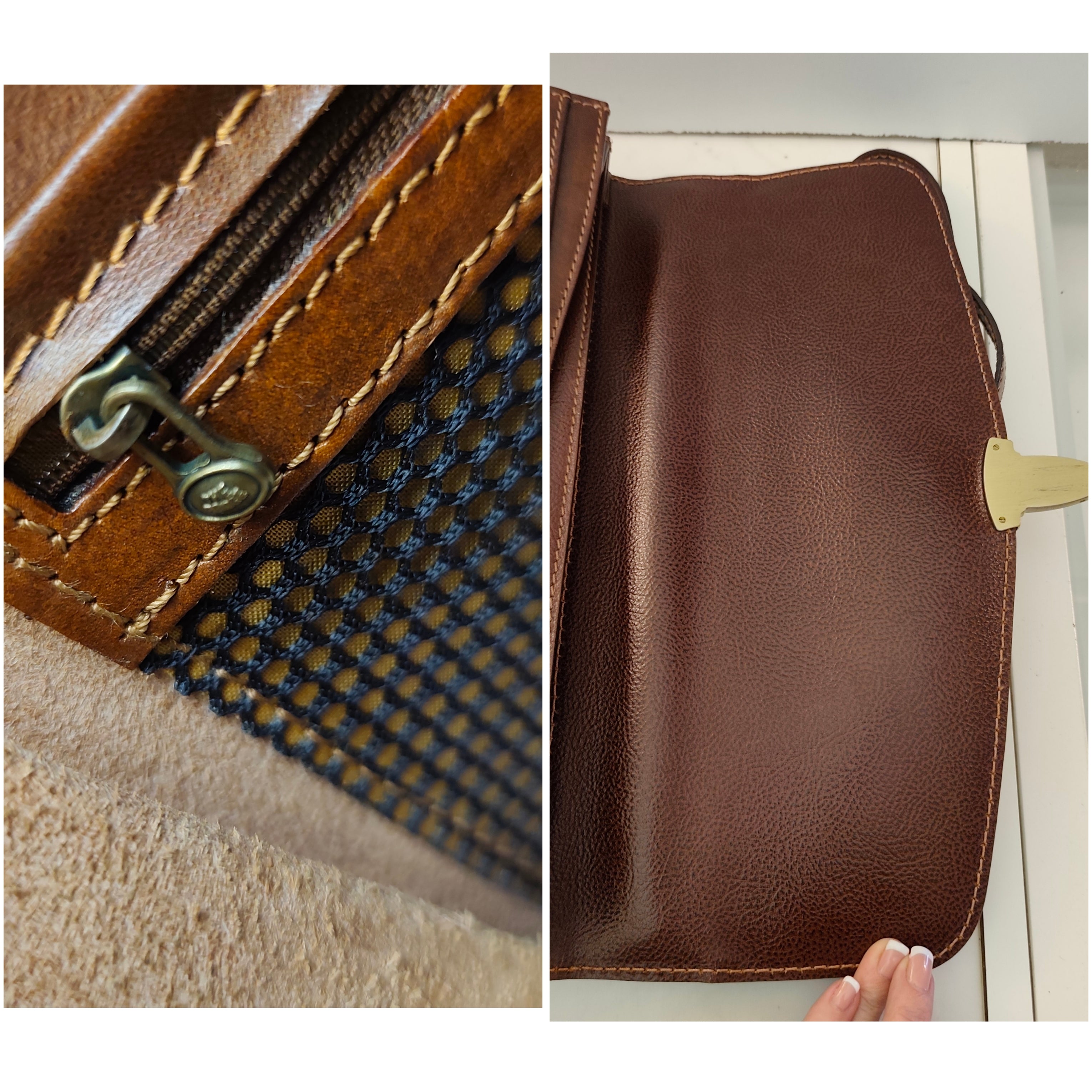 The Bridge Cartella Due Soffietti in Pelle Marrone Linea Story