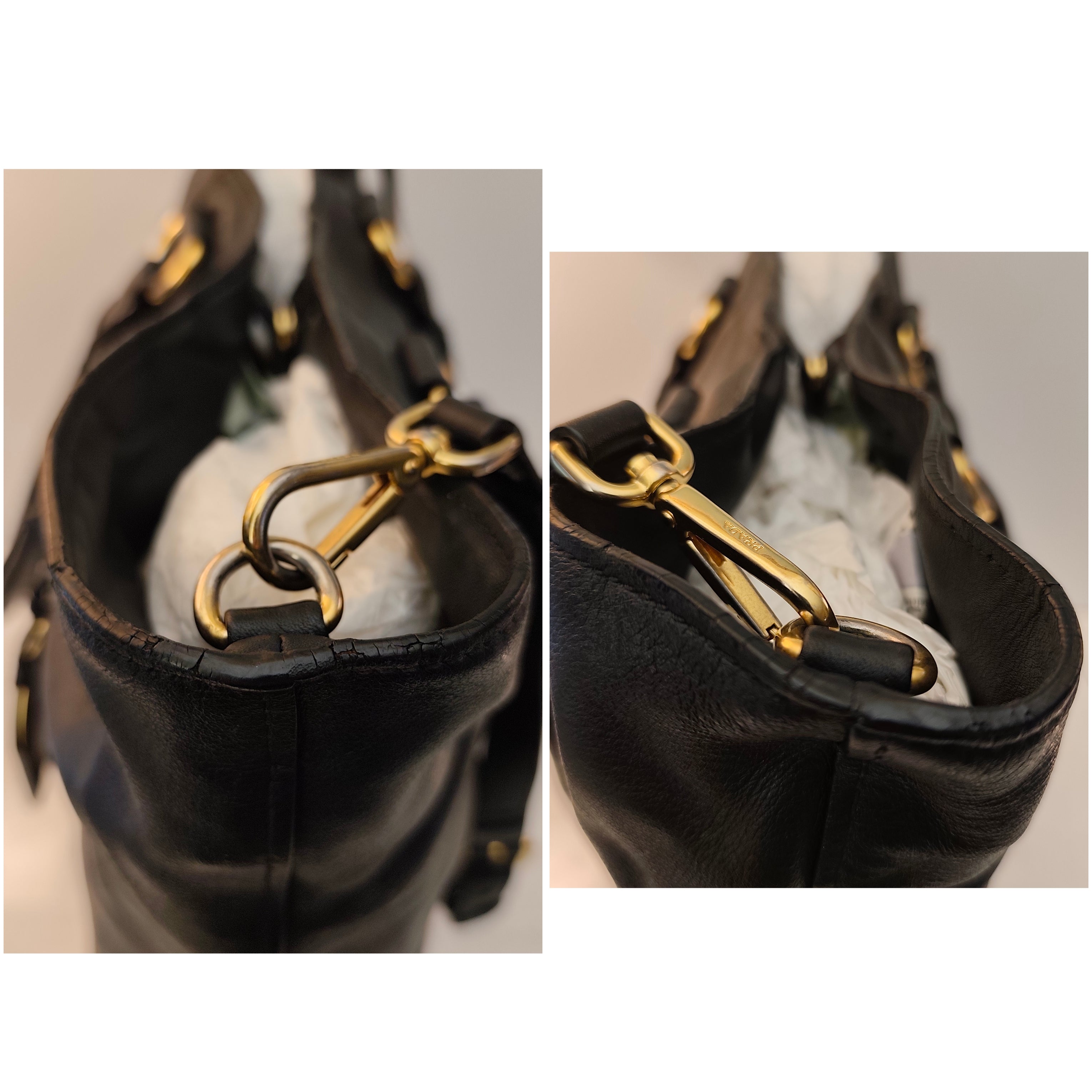 Prada - Shopper Tote Bag in Pelle Spazzolata Nera