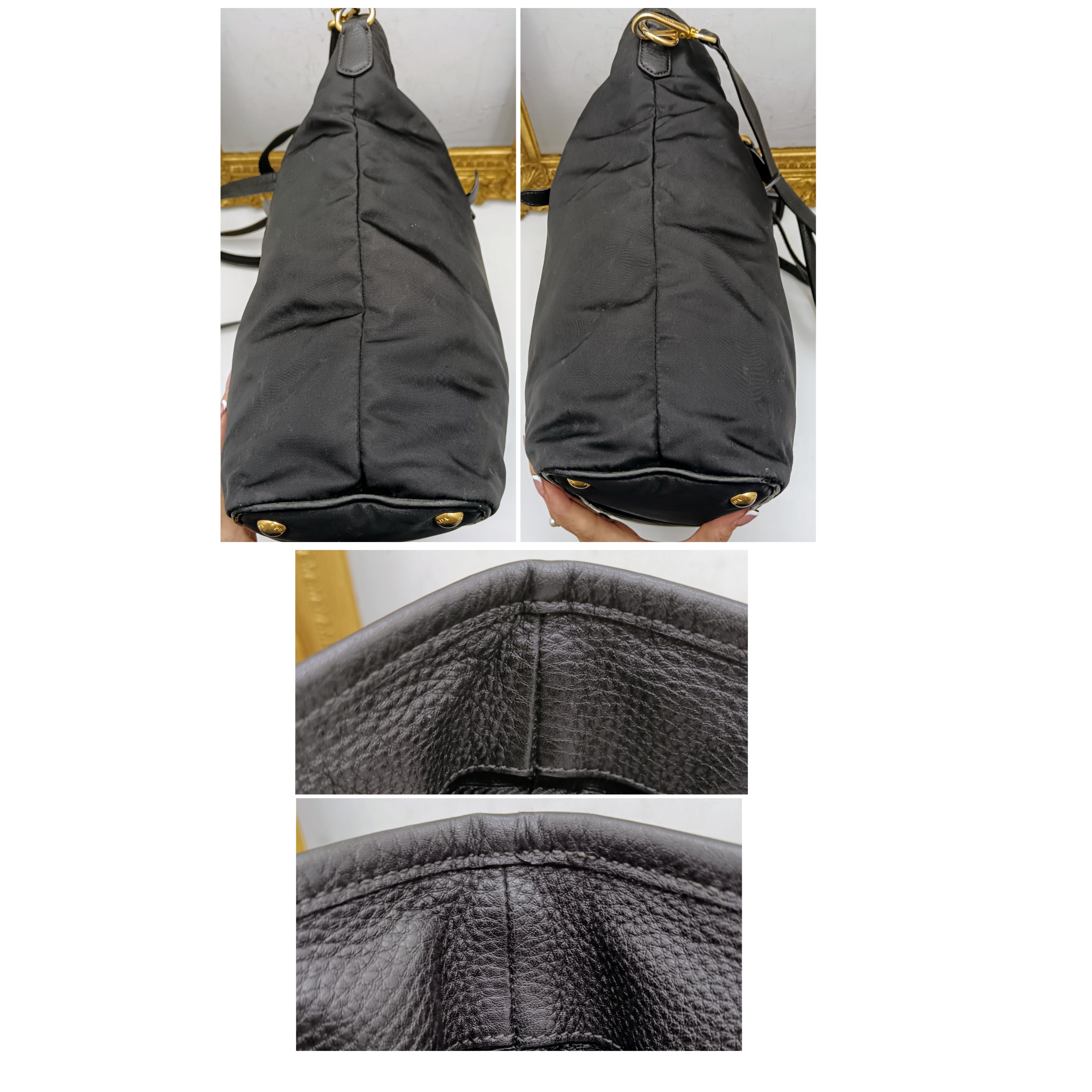 Prada – Shopper Tote Bag in Nylon e Pelle Nera