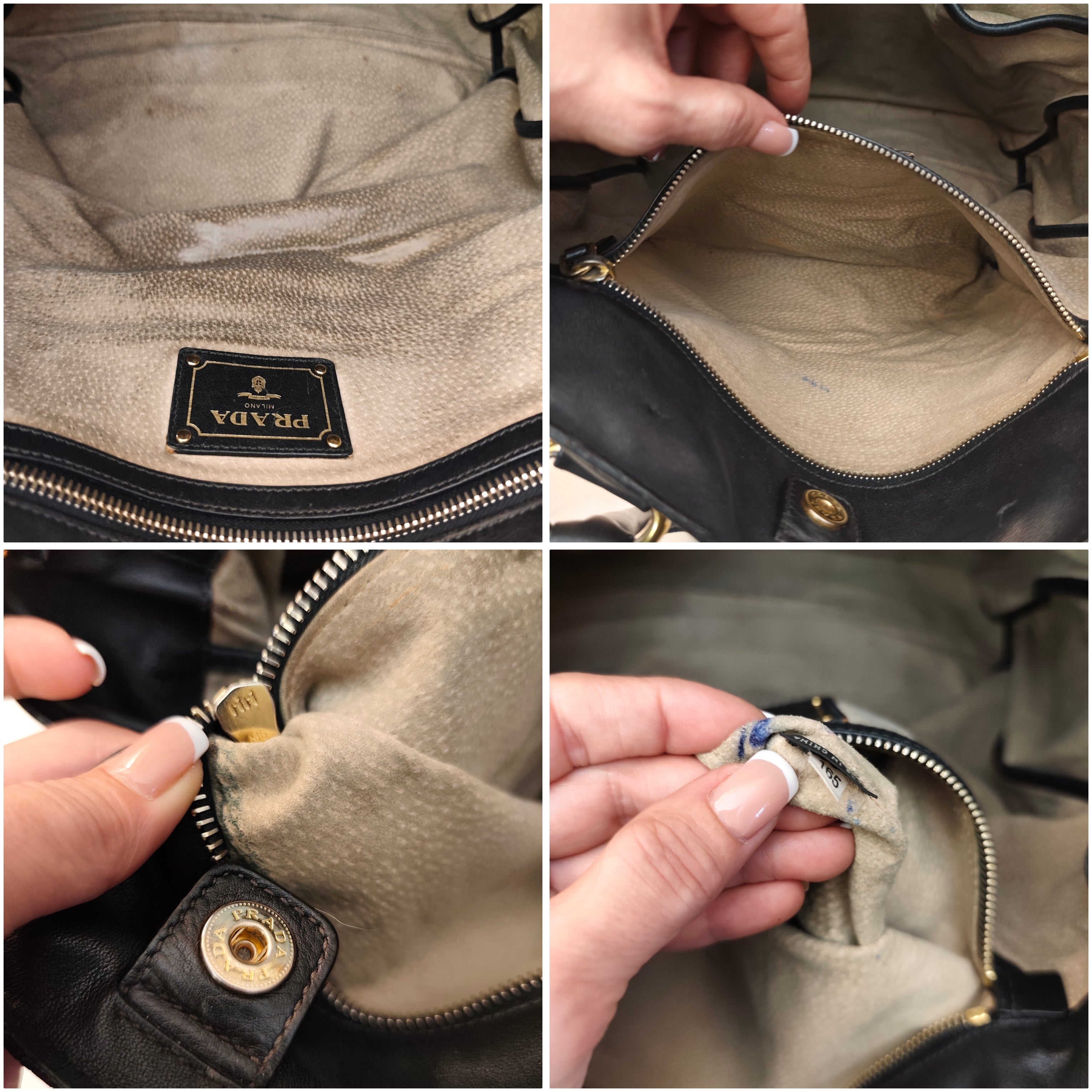 Prada - Shopper Tote Bag in Pelle Spazzolata Nera