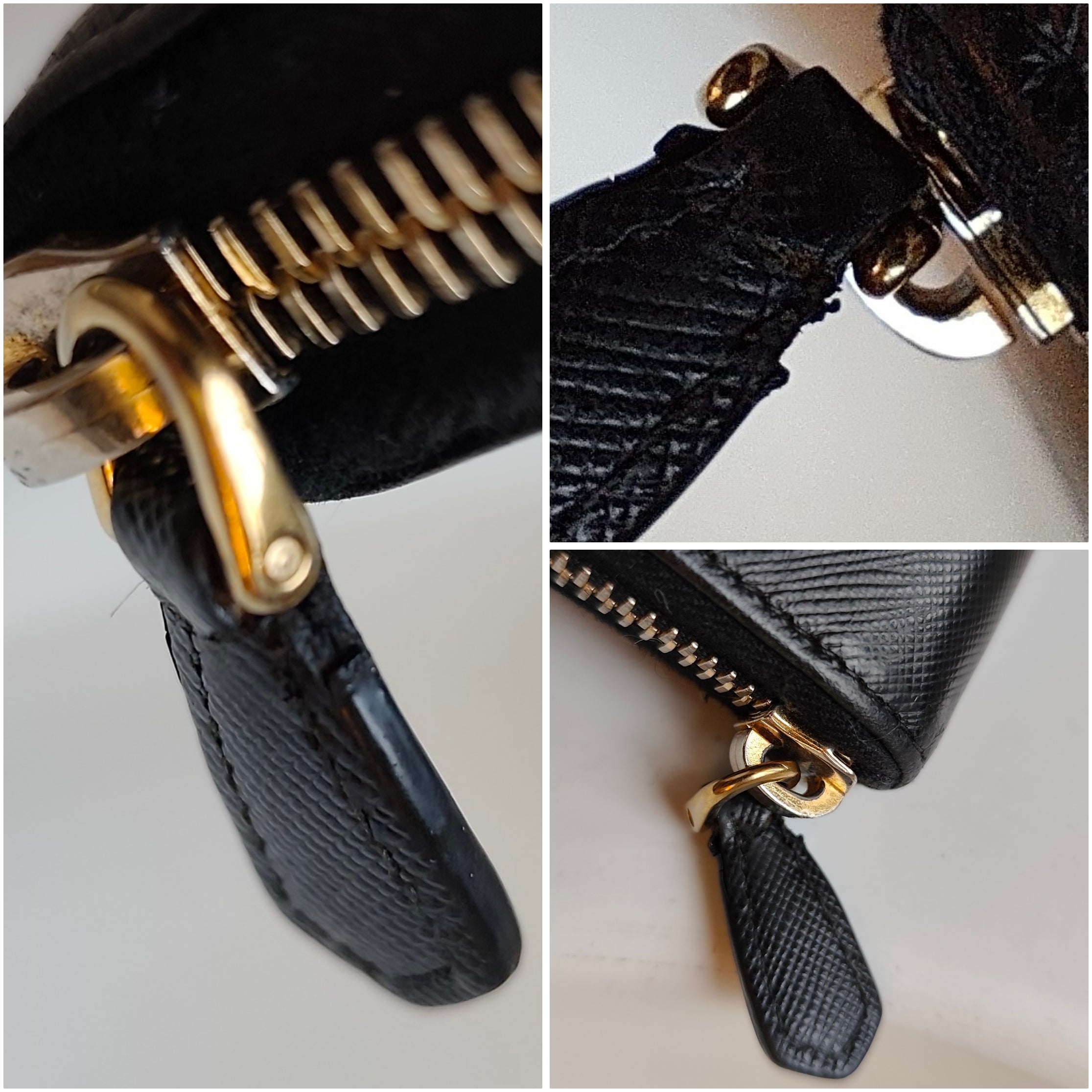 Prada - Portafoglio Continental Zip All-round in Pelle Saffiano Nero