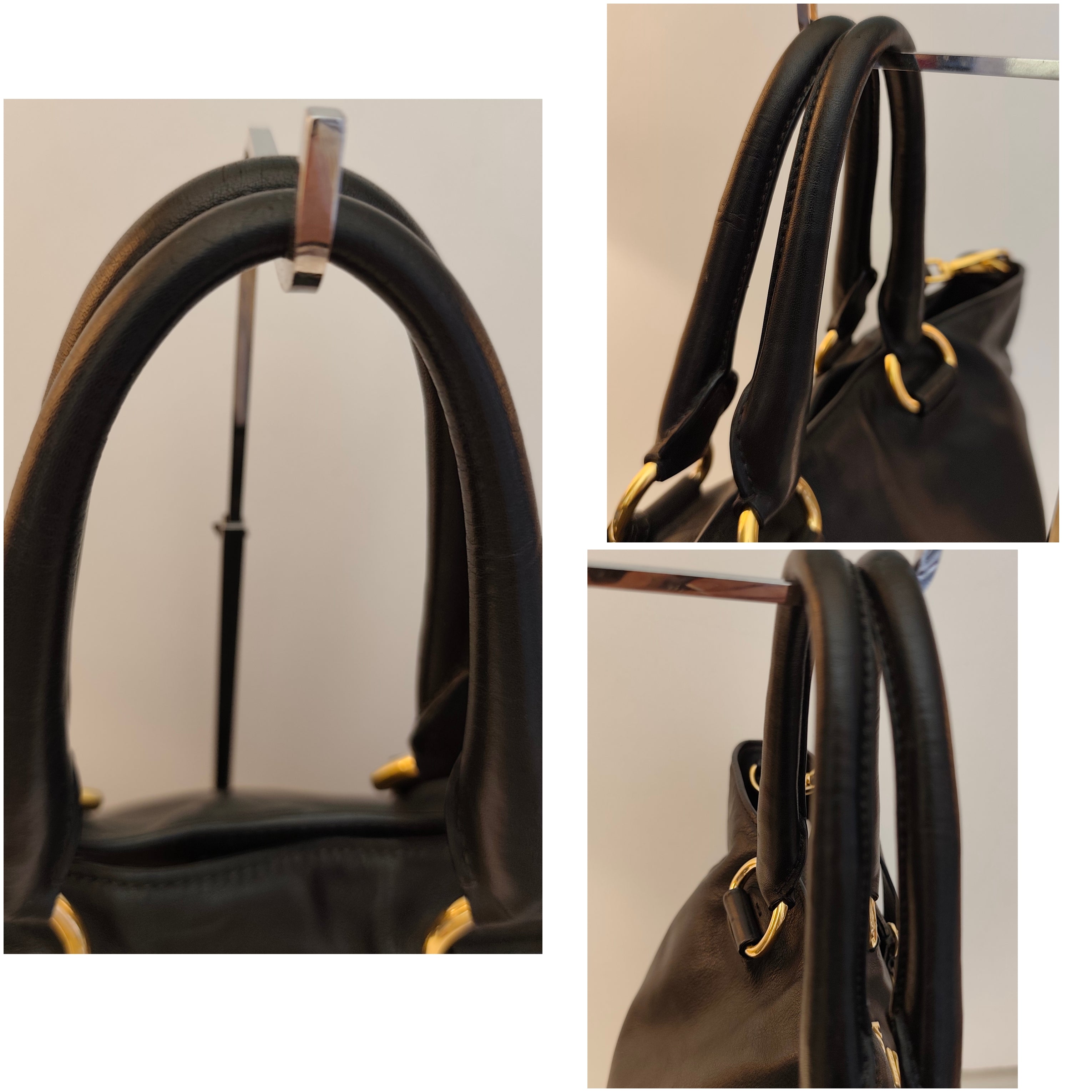 Prada - Shopper Tote Bag in Pelle Spazzolata Nera