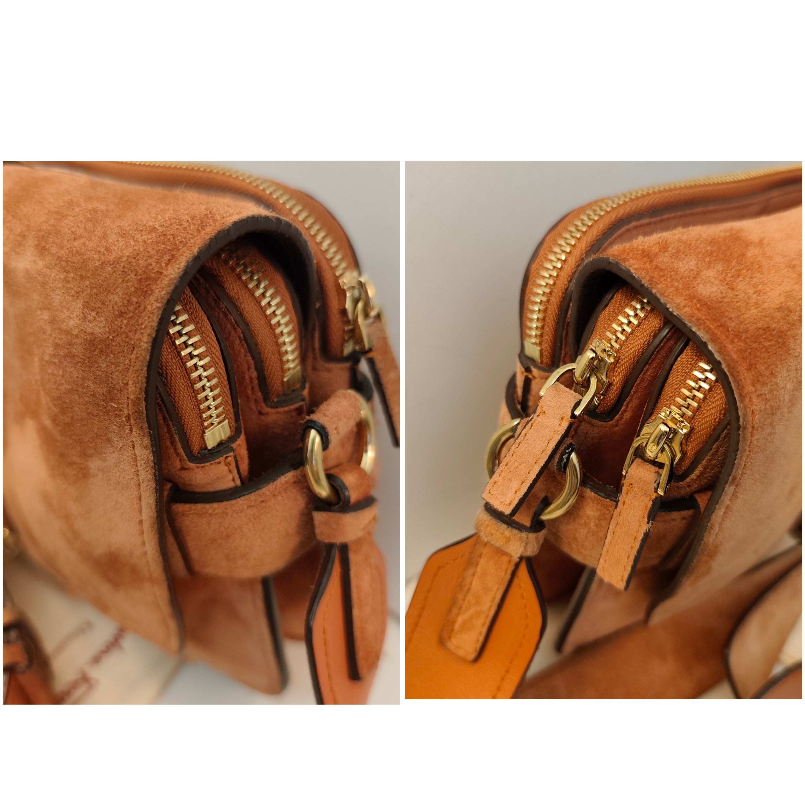 Salvatore Ferragamo – Borsa a Tracolla “Fiore” in Camoscio Albicocca