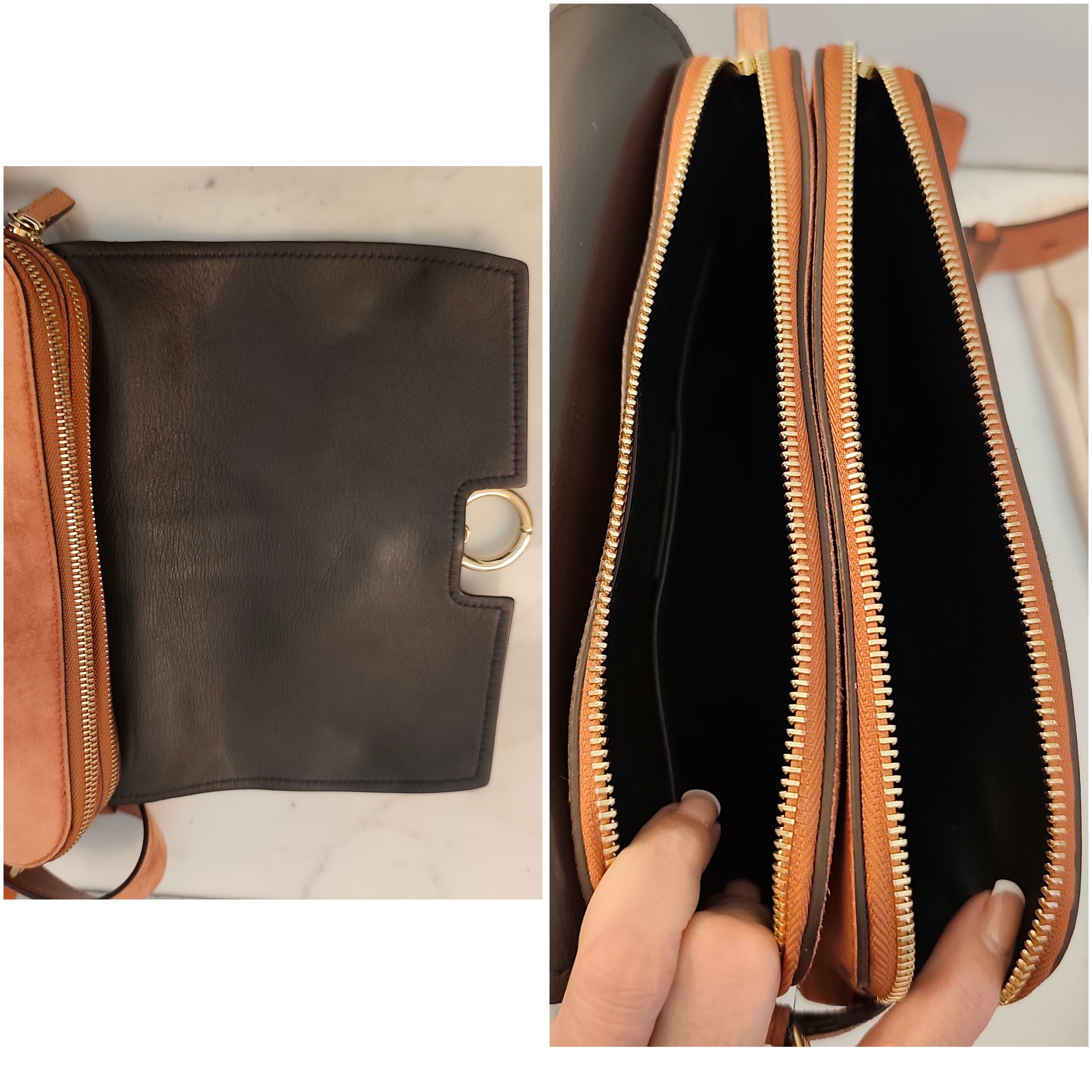 Salvatore Ferragamo – Borsa a Tracolla “Fiore” in Camoscio Albicocca