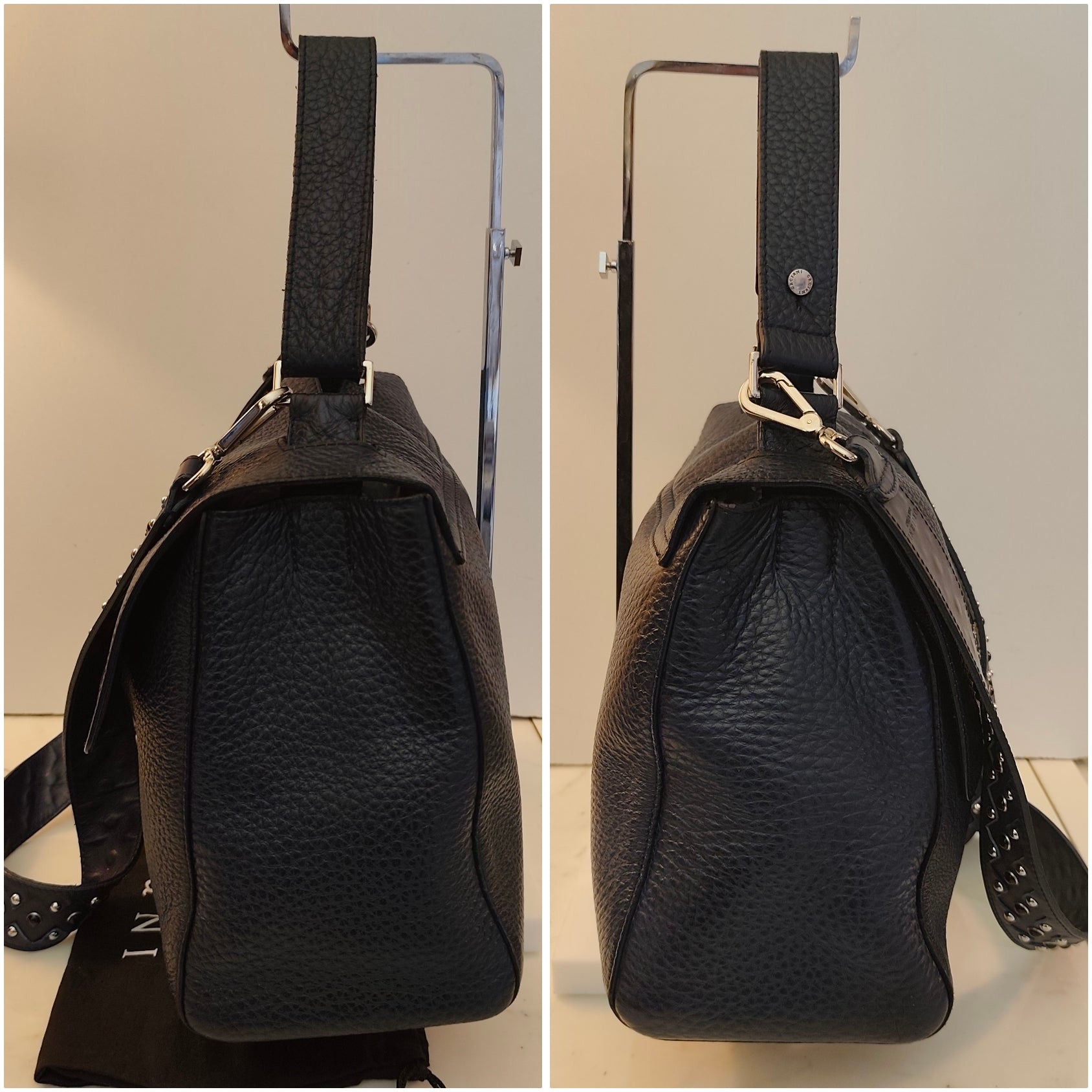 Orciani - Sveva Soft Media in Pelle Blu Navy con Tracolla