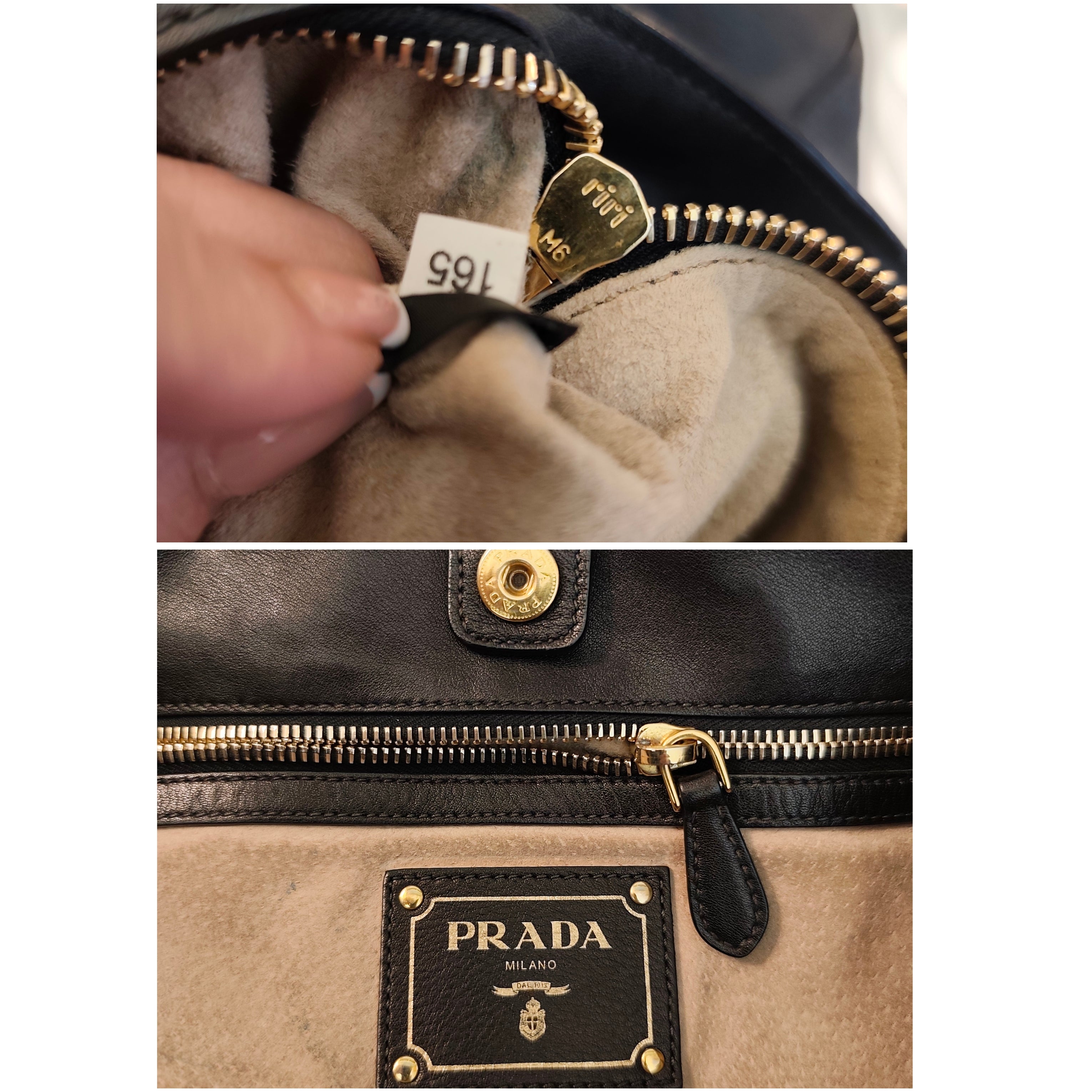 Prada - Shopper Tote Bag in Pelle Spazzolata Nera
