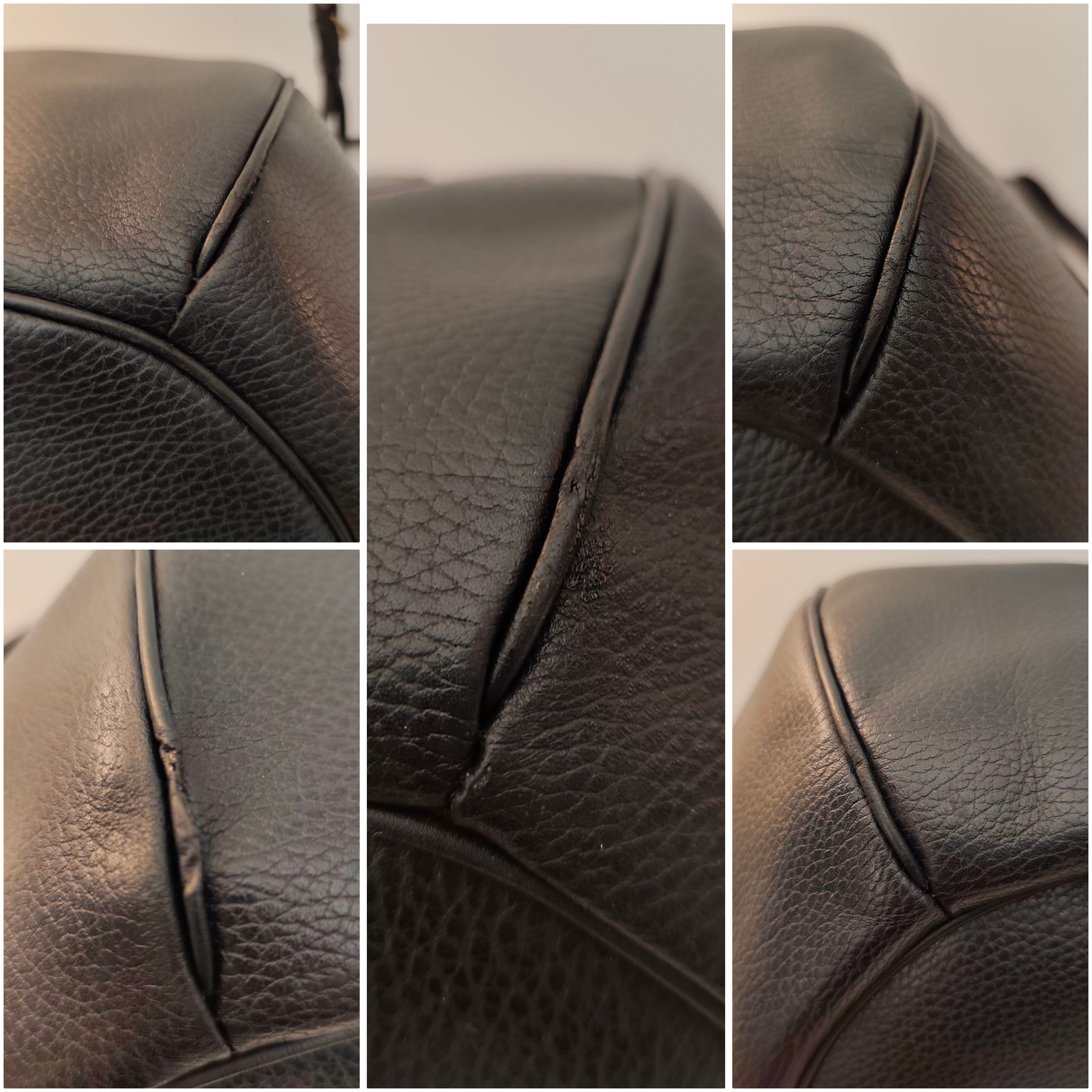 CARTIER - Secchiello Bombato Double-face Pelle Blu Vintage