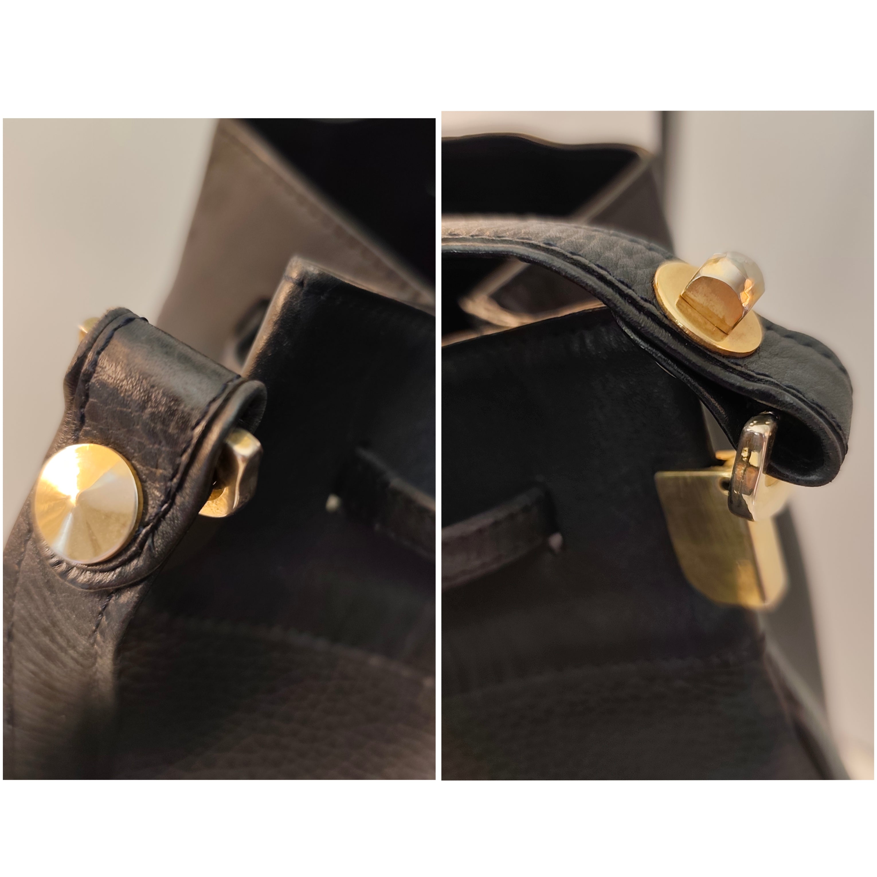 CARTIER - Secchiello Bombato Double-face Pelle Blu Vintage