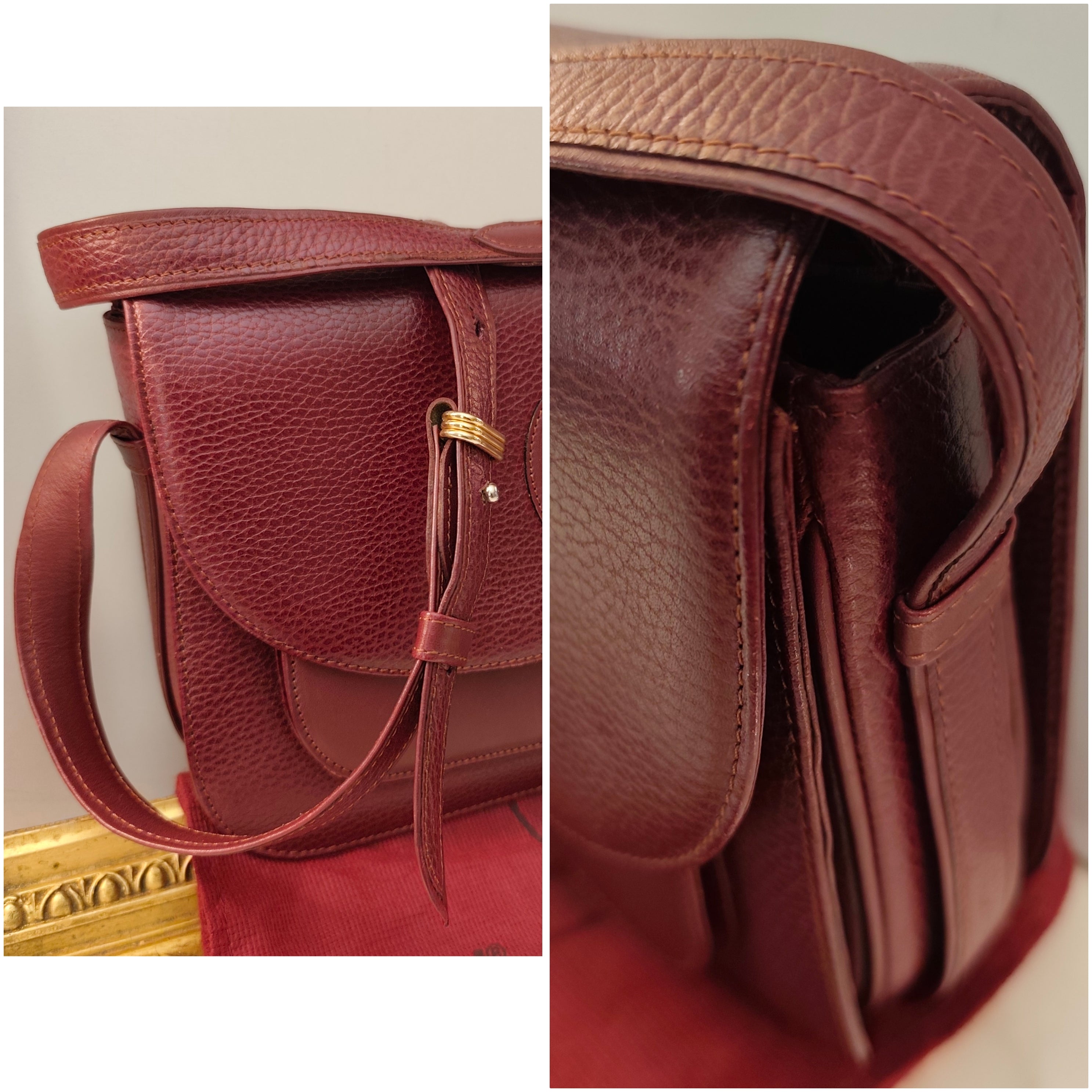 Cartier - Camera Bag Borsa Postina Tracolla 3 Soffietti Pelle Vintage