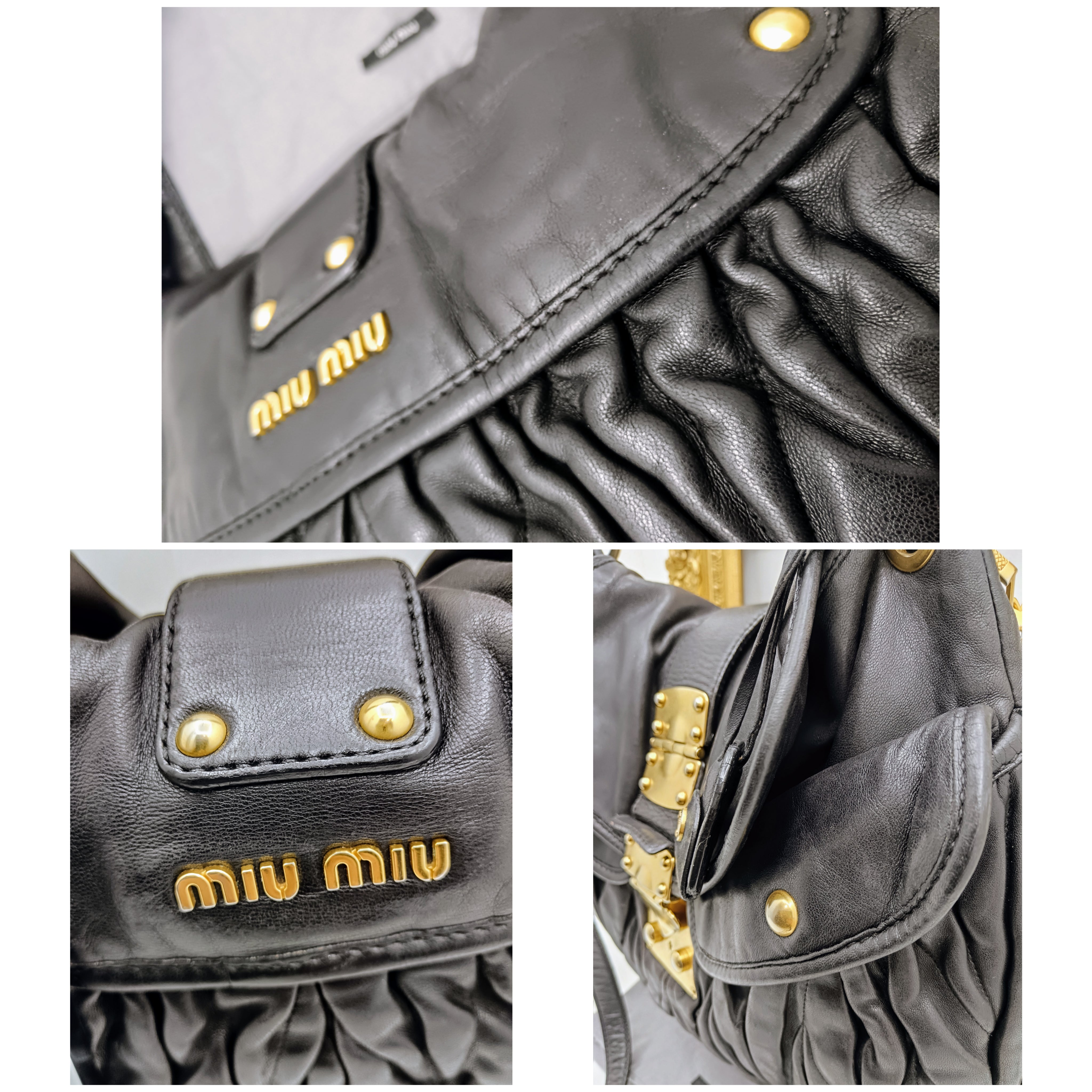 Miu Miu – Coffer Bag Hobo Pelle matelassé nera con tracolla