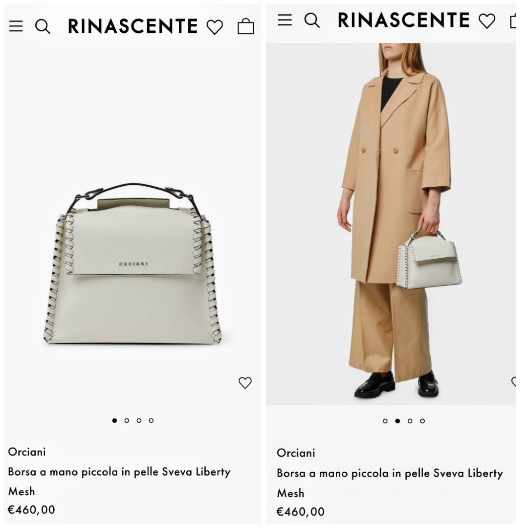 Orciani – Sveva Liberty Mesh Media Pelle Bianco Latte