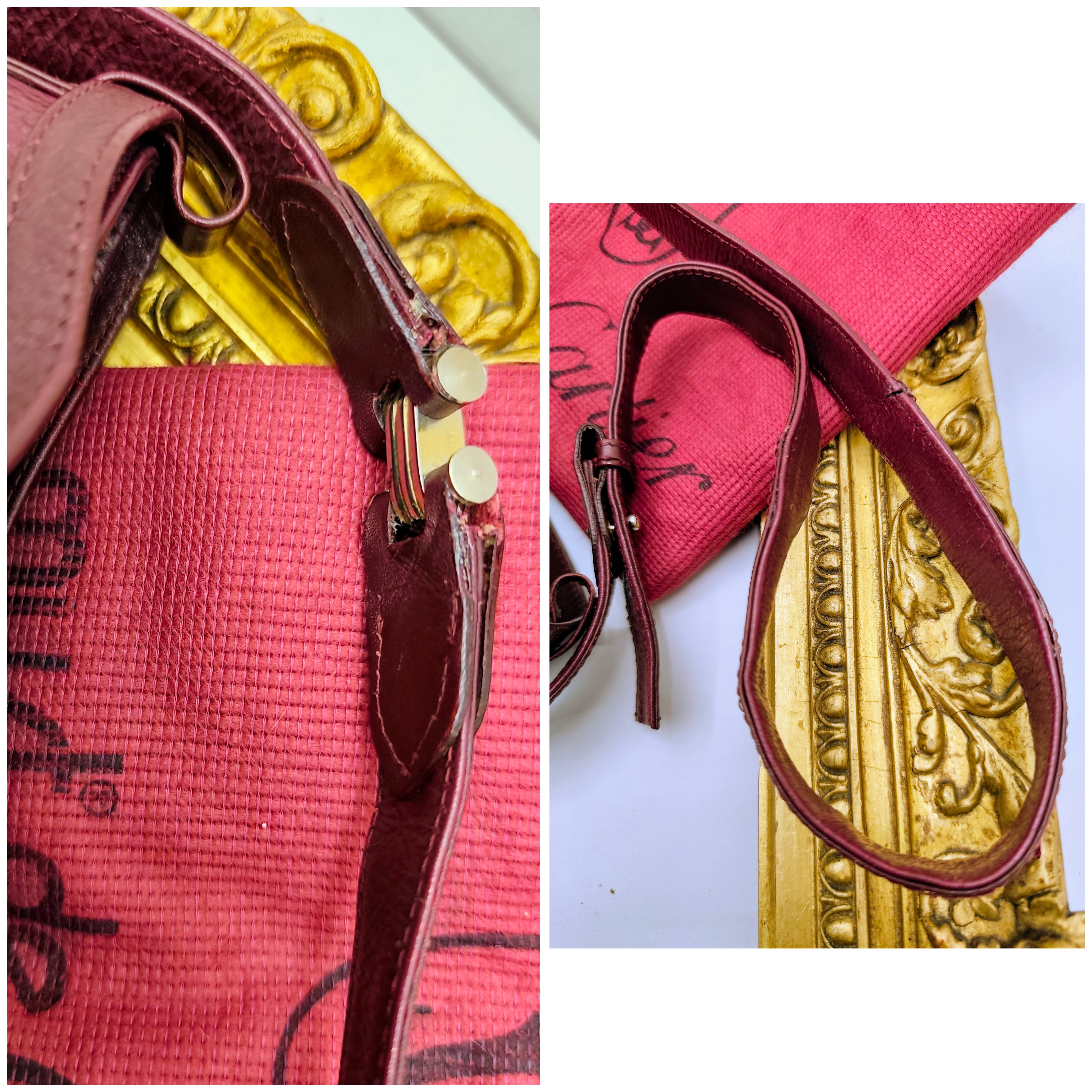 Cartier - Secchiello Ovale in Pelle Bordeaux Vintage