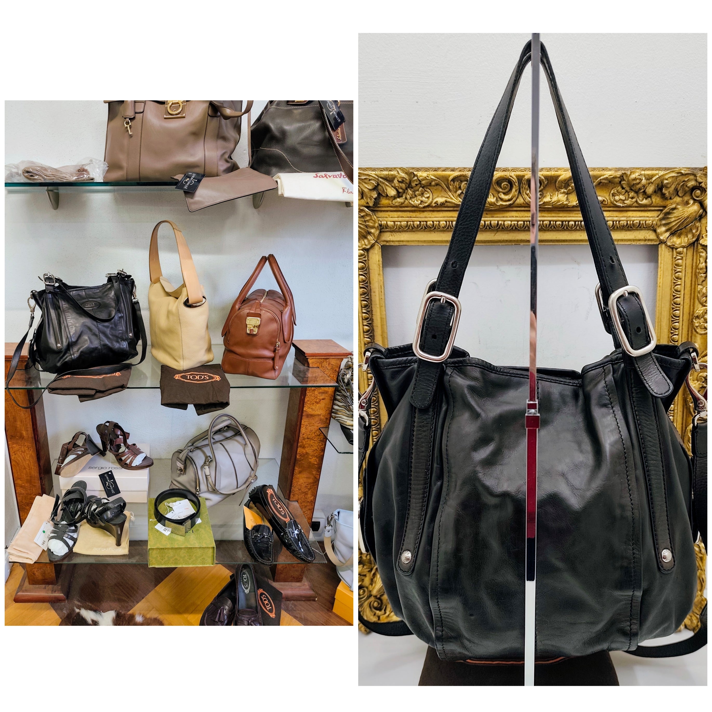 Tod’s – “D-Bag” Secchiello Pelle Nera con Tracolla