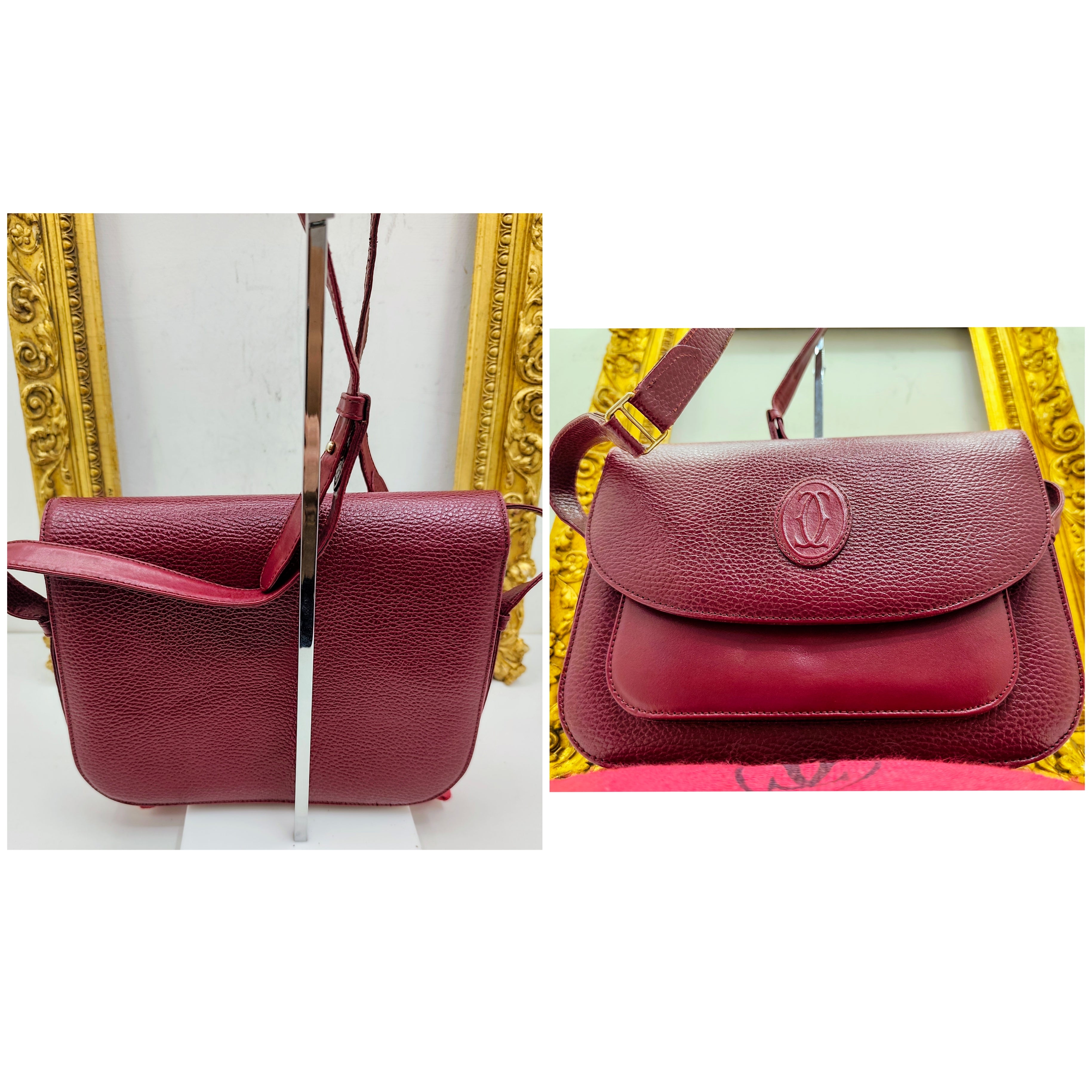 Cartier – Camera Bag 3 Soffietti Postina Tracolla Pelle Vintage