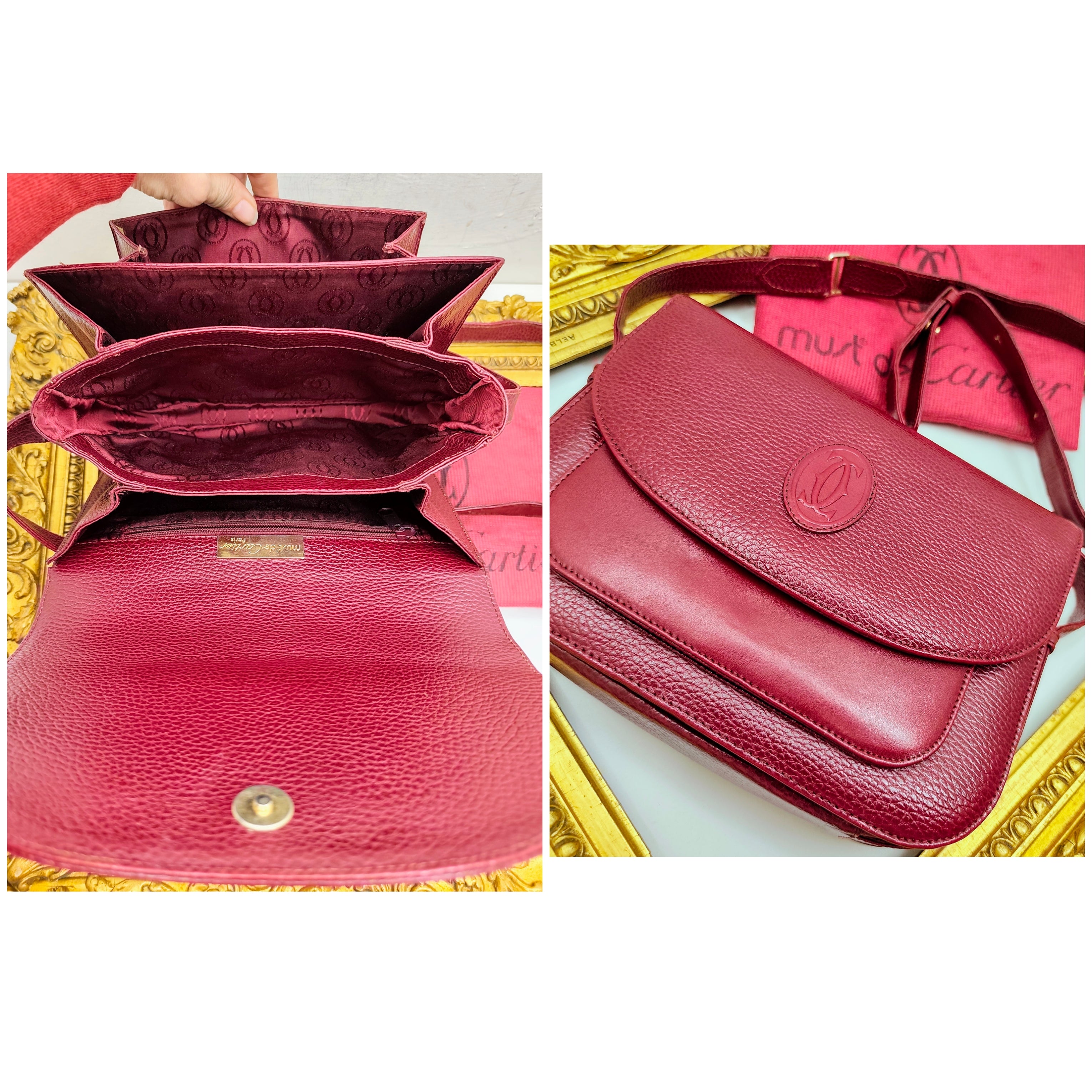 Cartier – Camera Bag 3 Soffietti Postina Tracolla Pelle Vintage