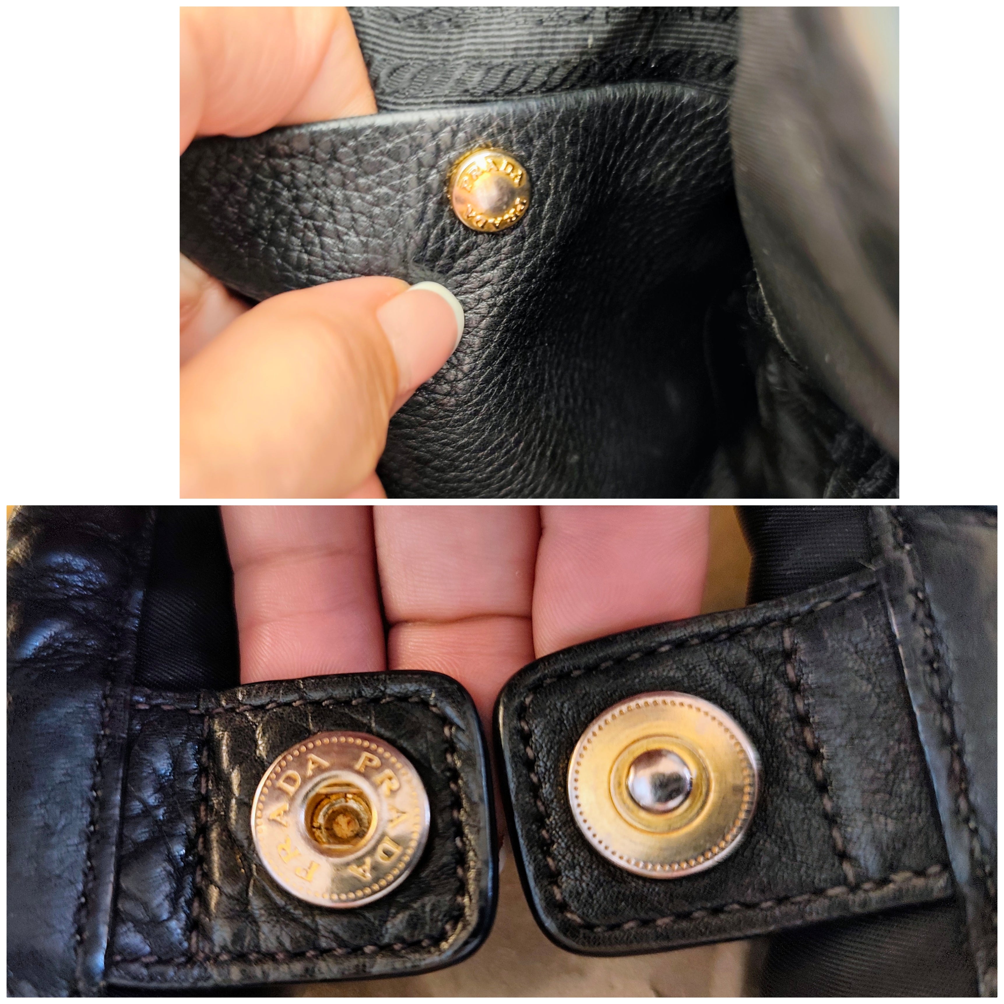 Prada – Borsa Shopper in Nylon e Pelle Nera con Logo Triangolo e Tracolla