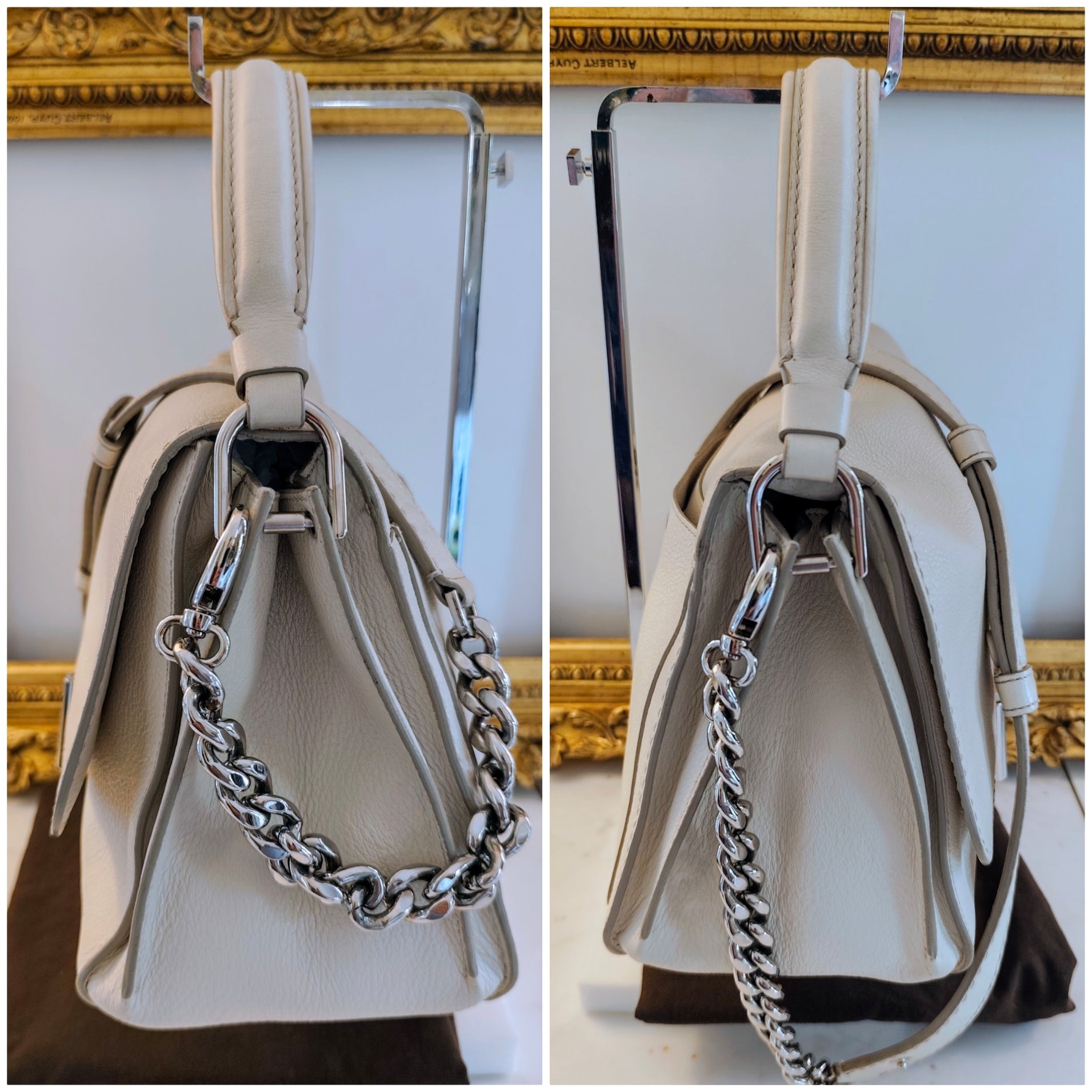 Tod’s – Tote Bag "Double T" a Spalla in Pelle Avorio