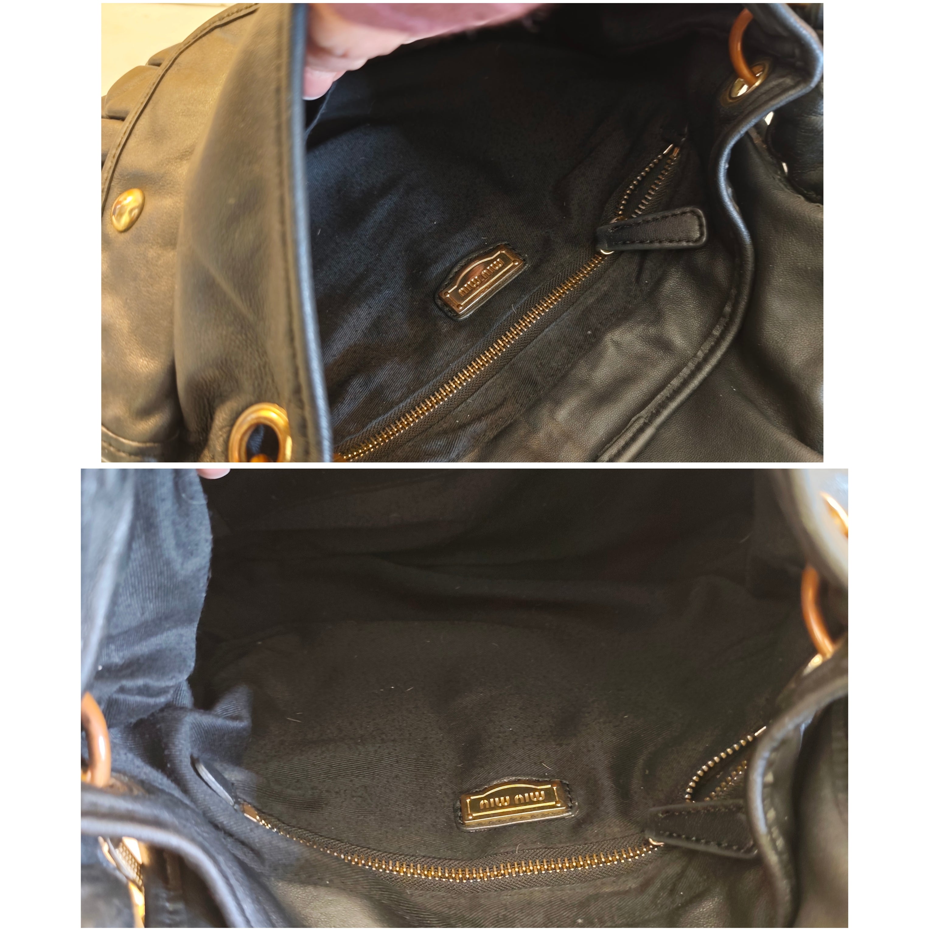 Miu Miu - Coffer Bag - Borsa spalla pelle nera matelassè