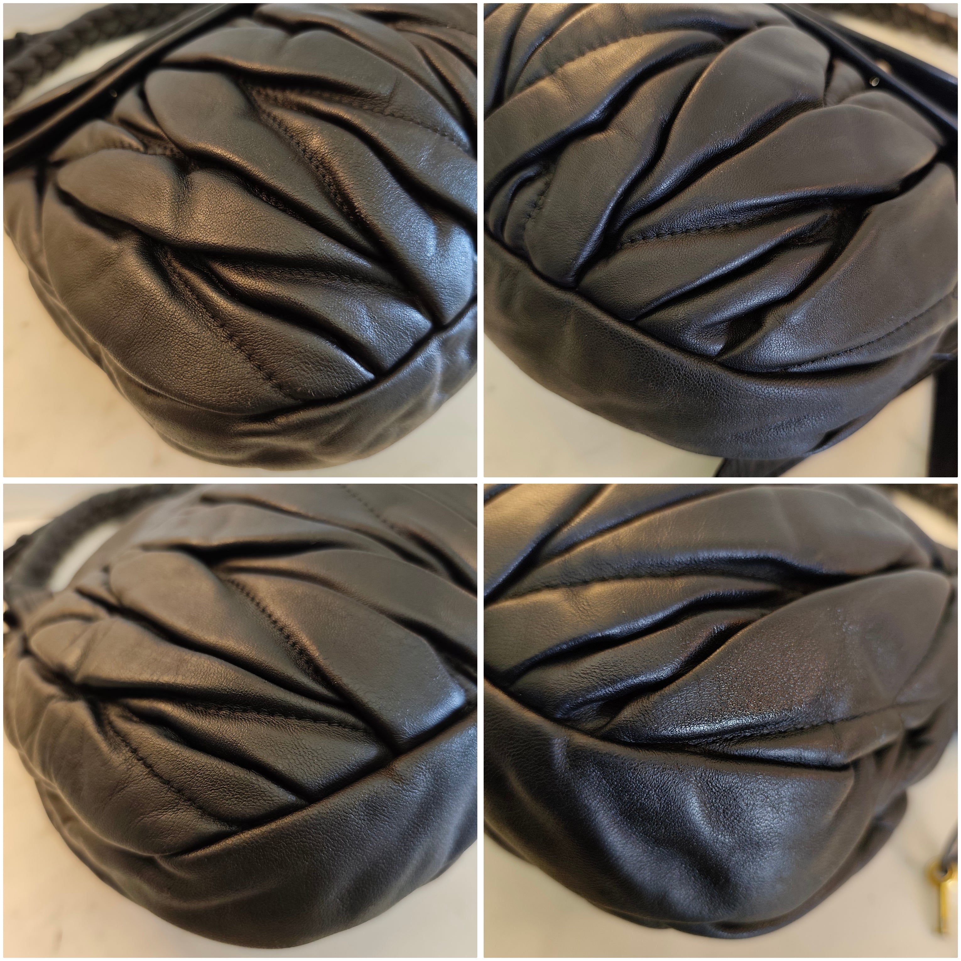 Miu Miu - Coffer Bag - Borsa spalla pelle nera matelassè