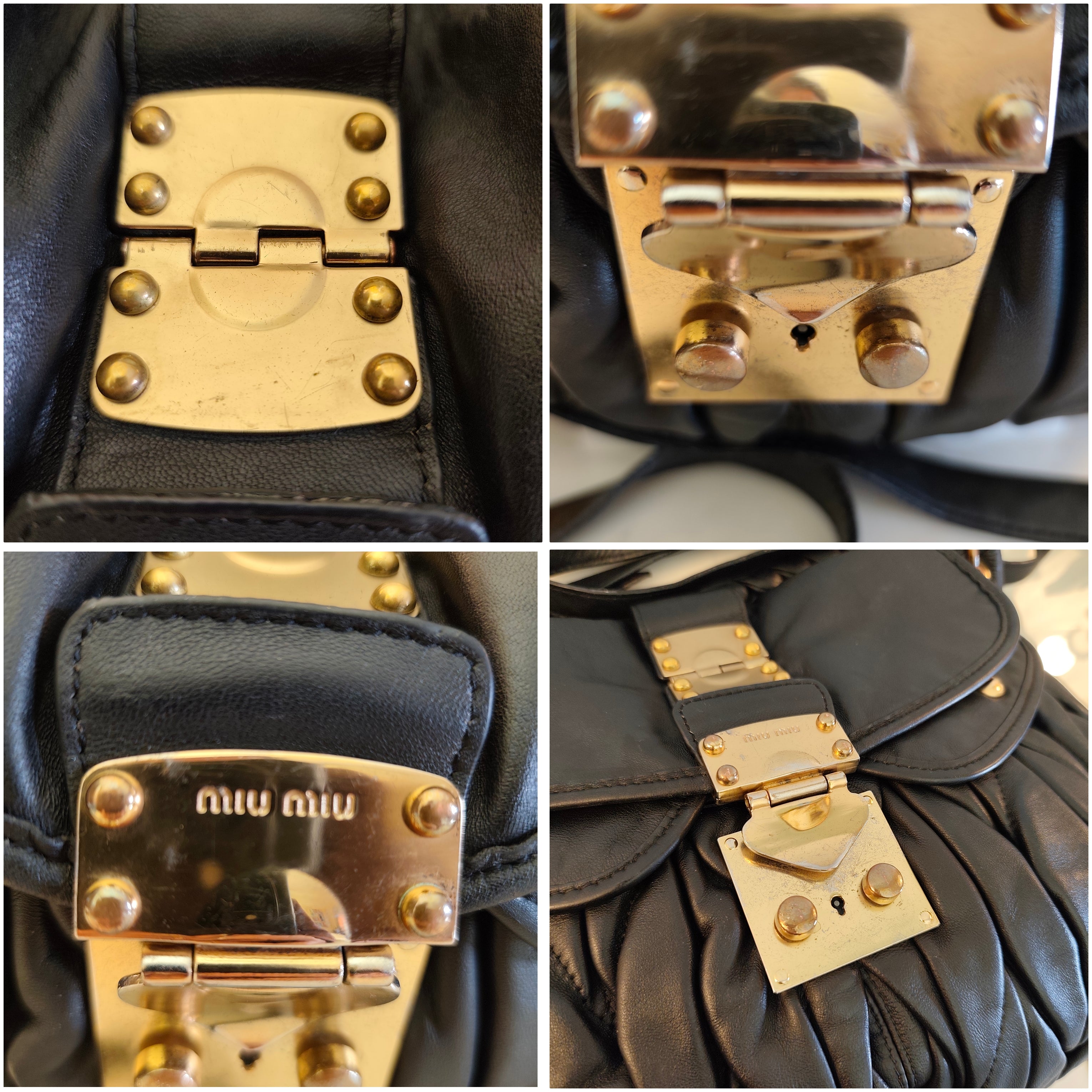 Miu Miu - Coffer Bag - Borsa spalla pelle nera matelassè