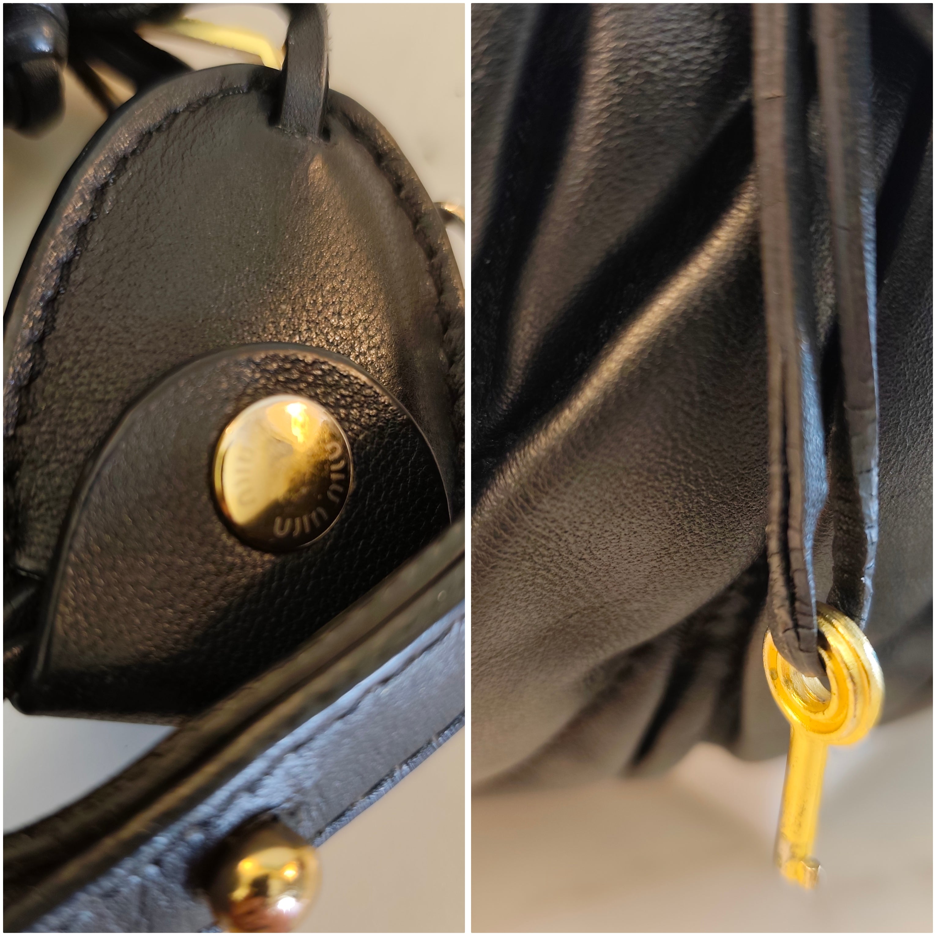 Miu Miu - Coffer Bag - Borsa spalla pelle nera matelassè