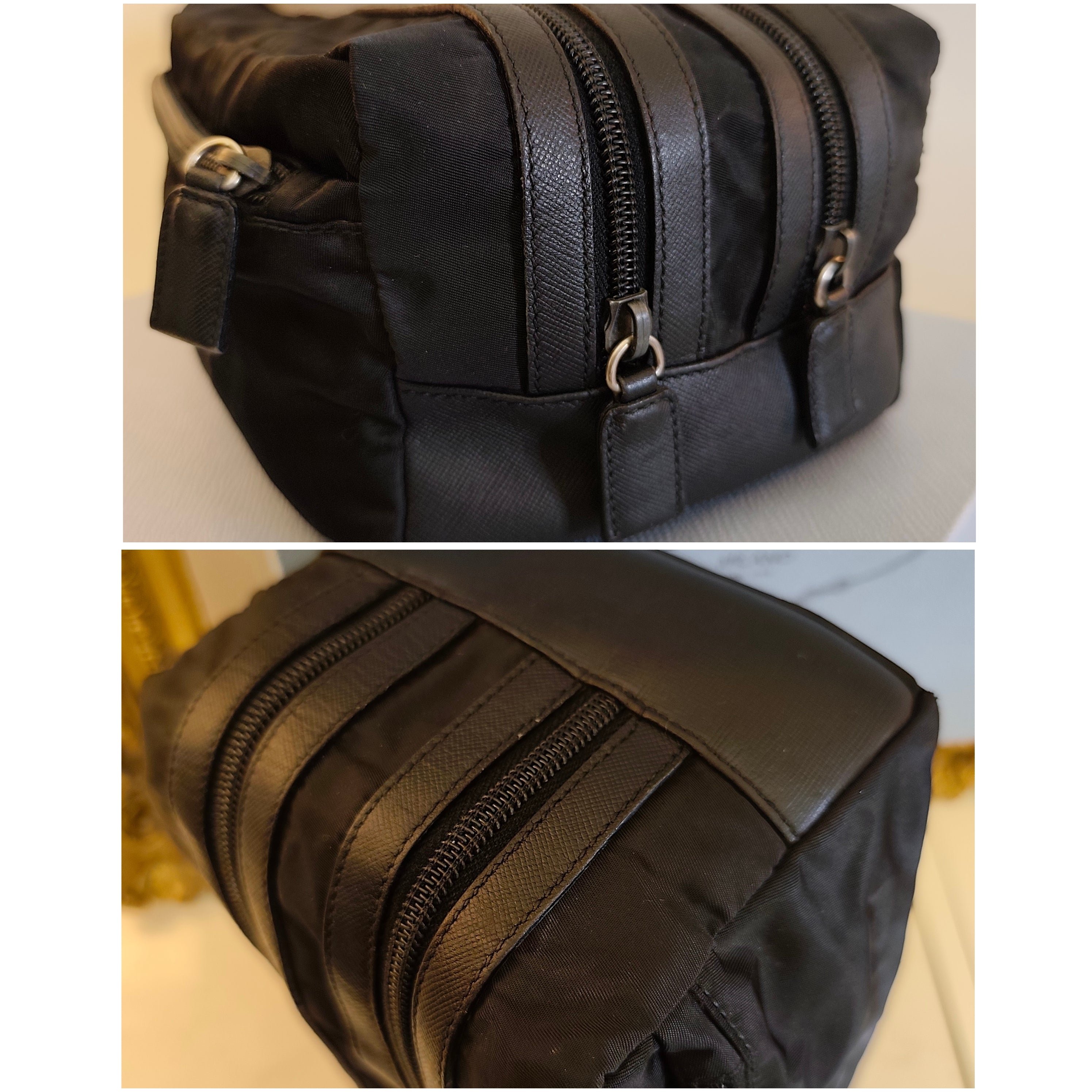 Prada - Trousse Toilette da Viaggio Re-Nylon e Saffiano Nera
