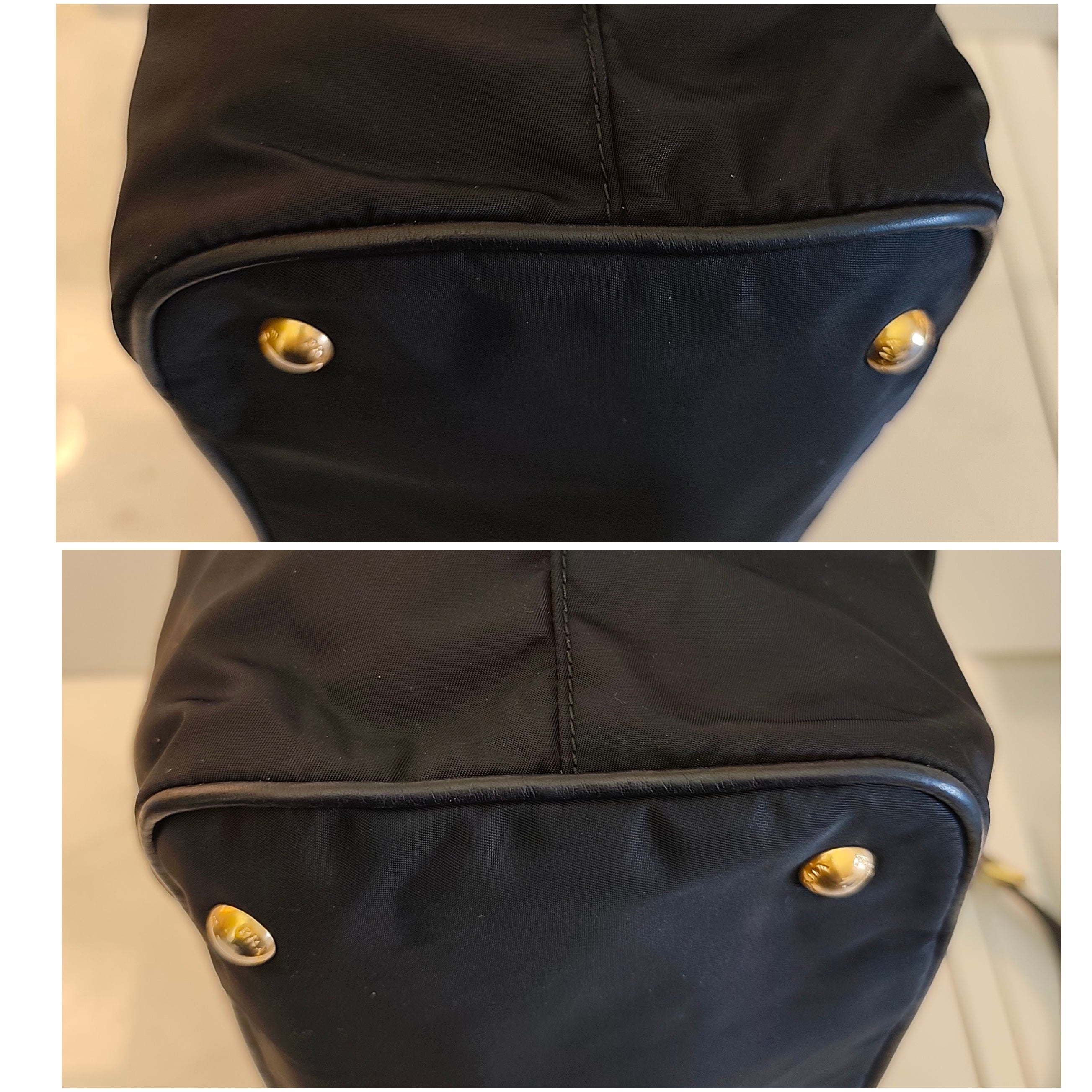 Prada - Shopper Tote Bag in Nylon e Pelle Nera