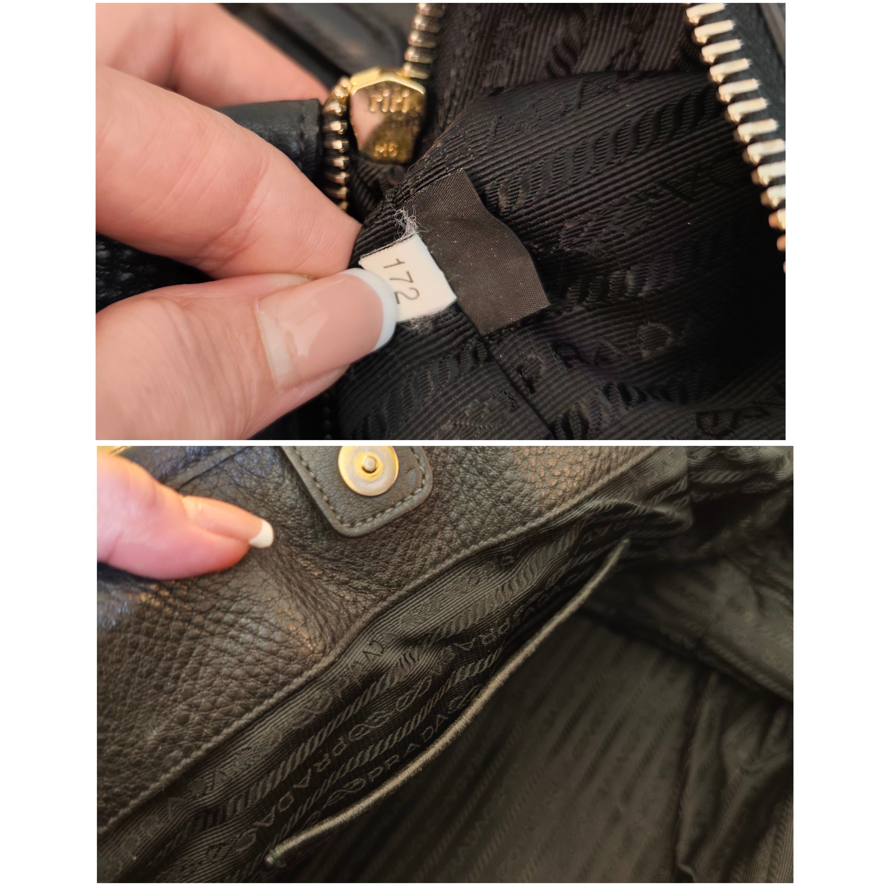 Prada - Shopper Tote Bag in Nylon e Pelle Nera