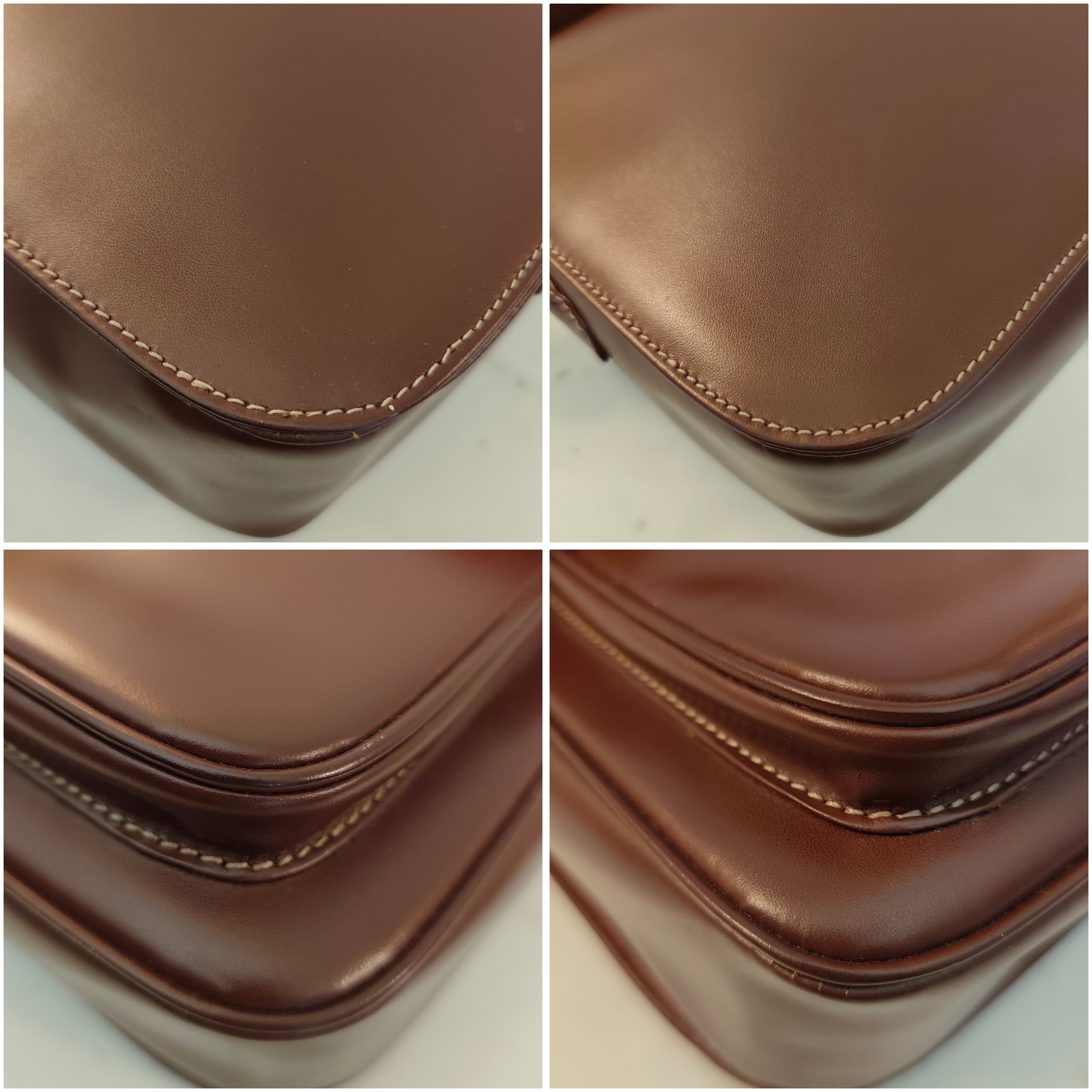 Cartier – Camera Bag Elegante Vintage in Pelle Bordeaux