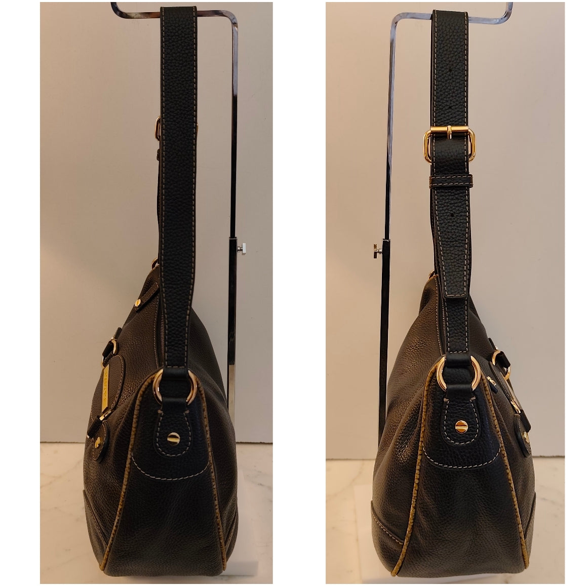 Borbonese – Borsa Hobo a Spalla in Pelle Nera