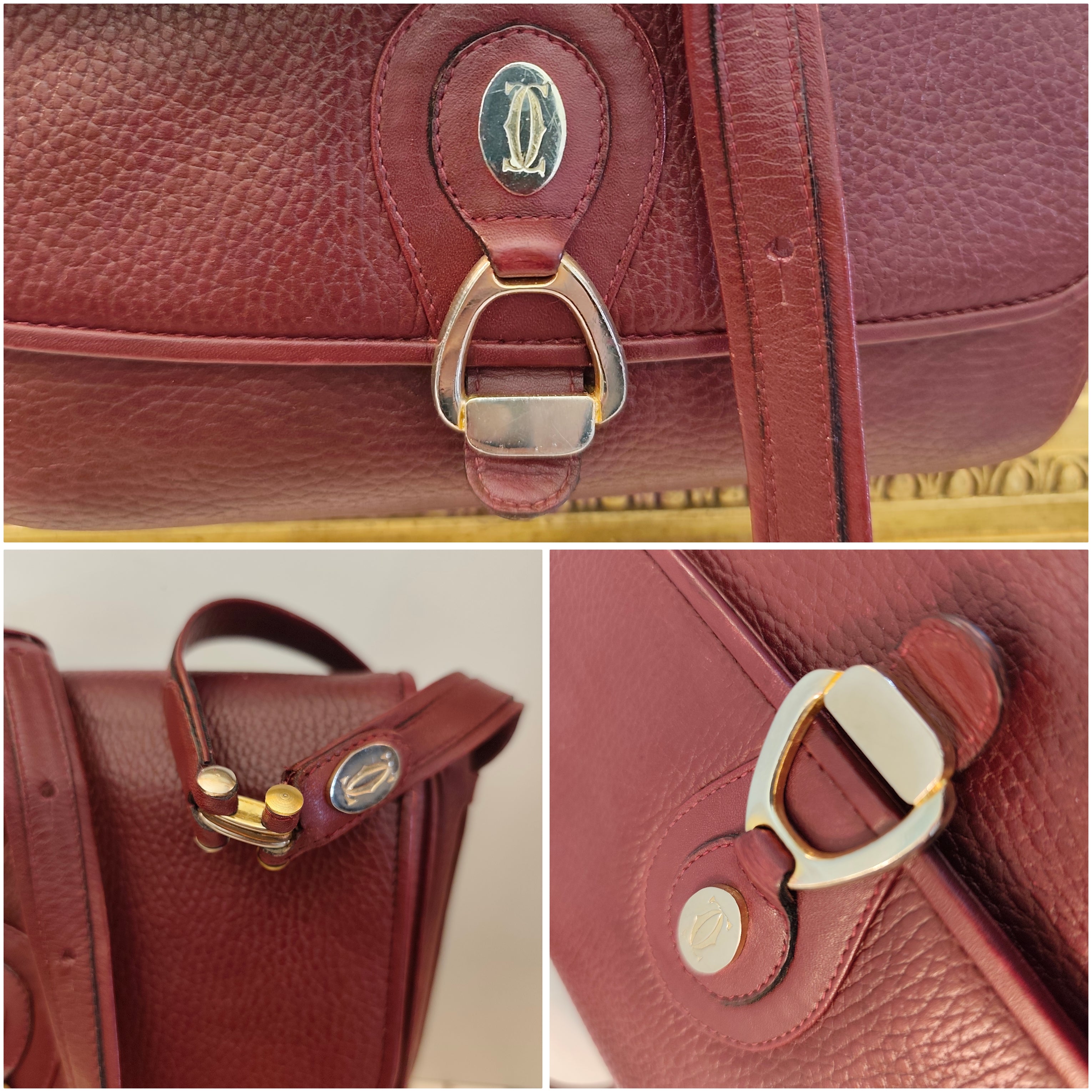 Cartier – Camera Bag Vintage in Pelle Bordeaux