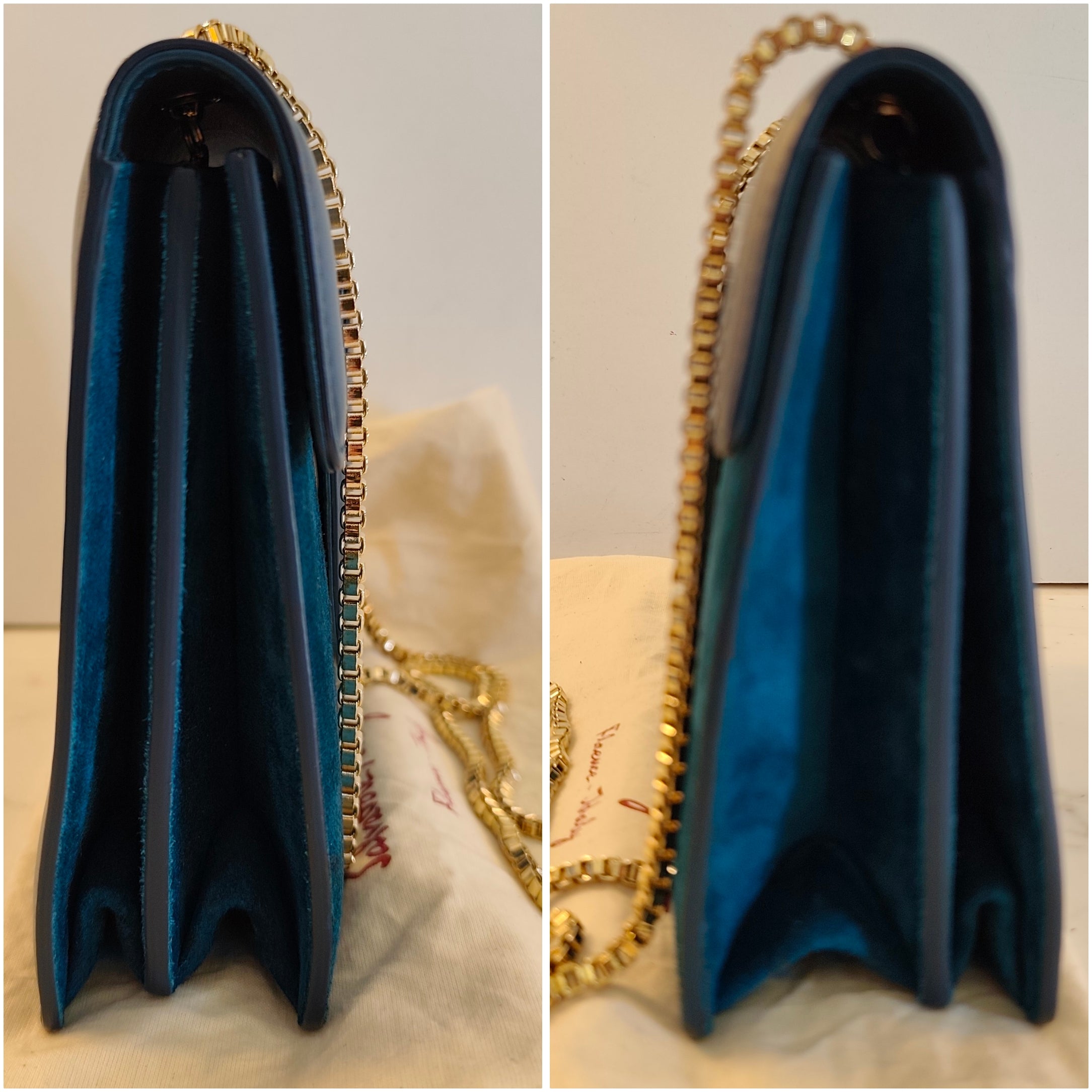 Salvatore Ferragamo – Borsetta “Thalia” in Pelle e Camoscio Ottanio