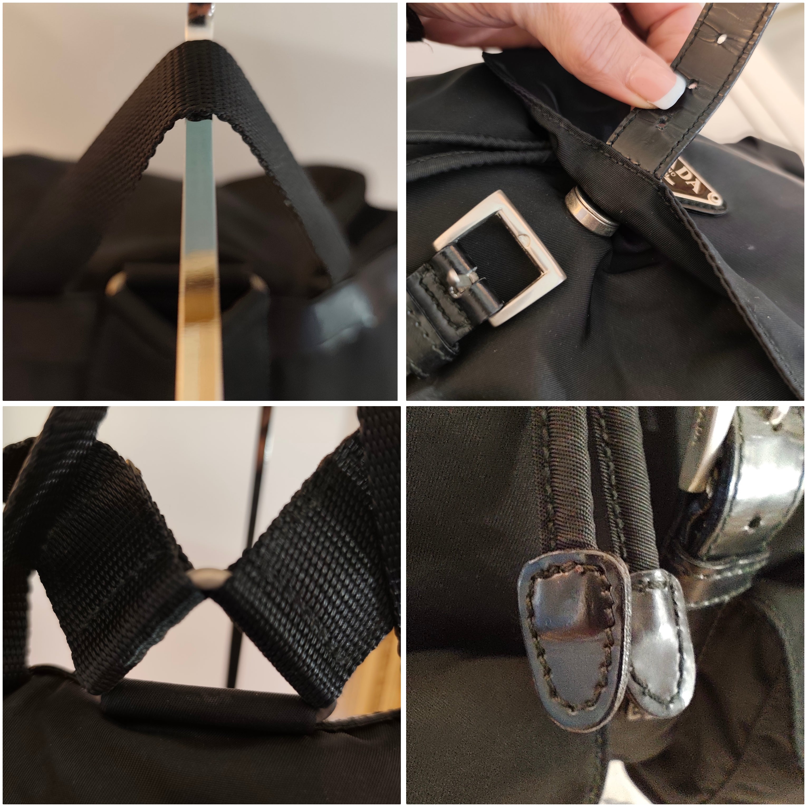 Prada – Zaino Classico Iconico in Nylon Nero Misura Grande Vintage
