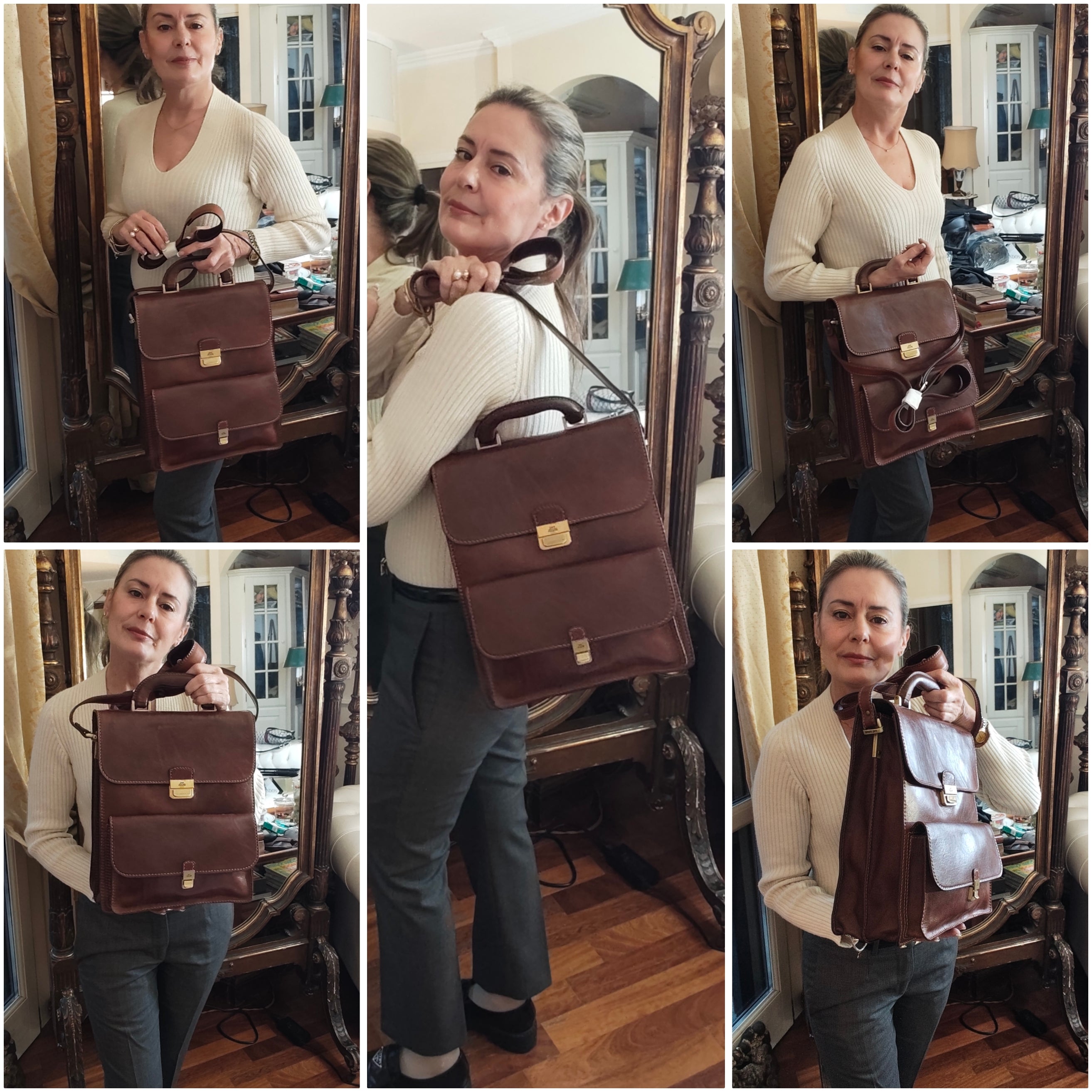 The Bridge – Borsello a Spalla o a Tracolla - Pelle Marrone Linea Story Vintage