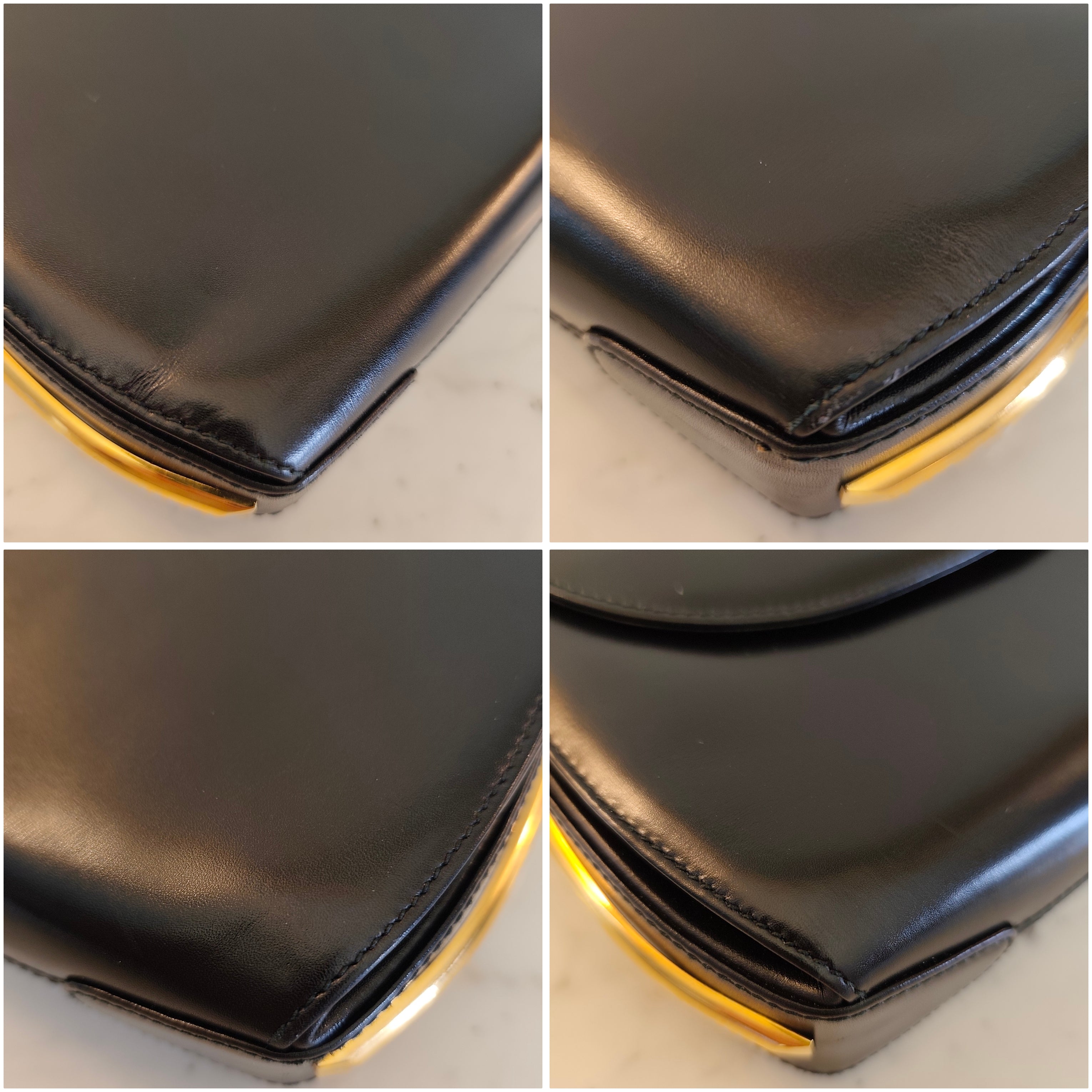 Bally – Camera Bag Vintage in Pelle Nera con Hardware Dorato