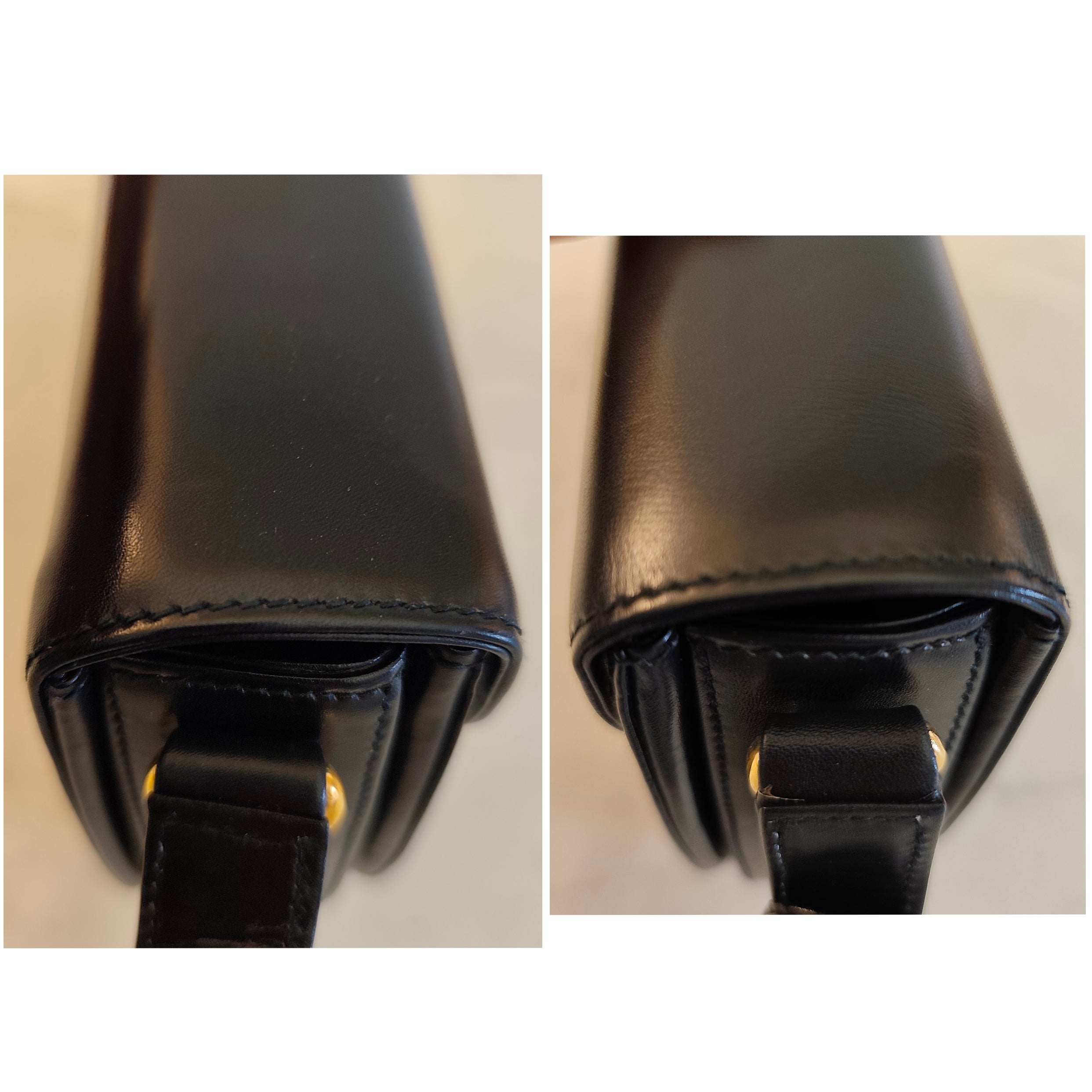 Bally – Camera Bag Vintage in Pelle Nera con Hardware Dorato